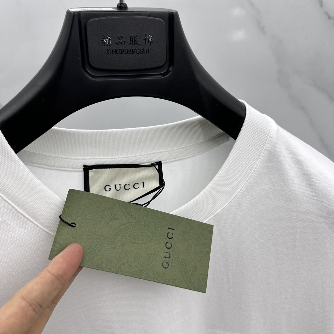🆕Gucci古驰 26新款首发专柜最新款短袖圆领T恤 高端订制 胸前logo字母刺绣精美 高定面料.手感