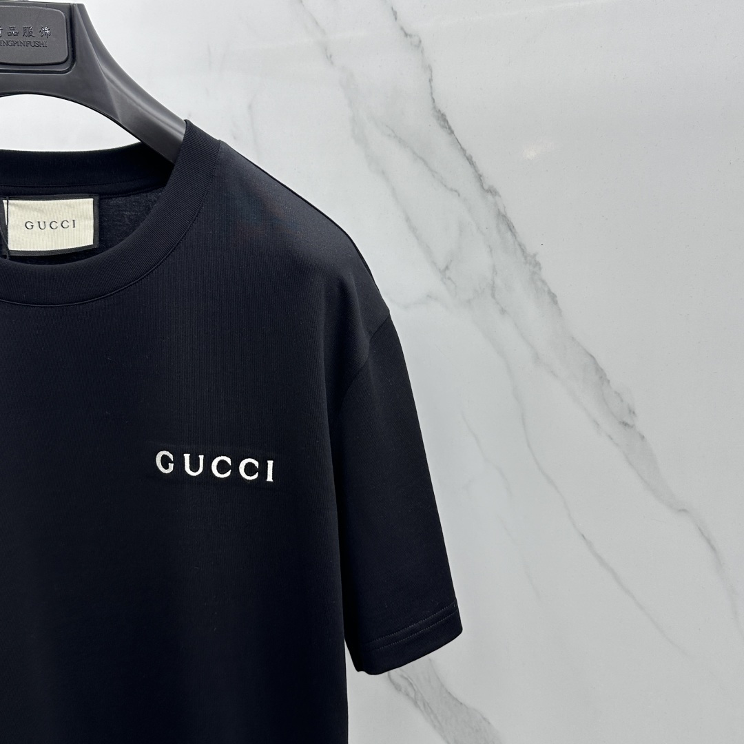 🆕Gucci古驰 26新款首发专柜最新款短袖圆领T恤 高端订制 胸前logo字母刺绣精美 高定面料.手感