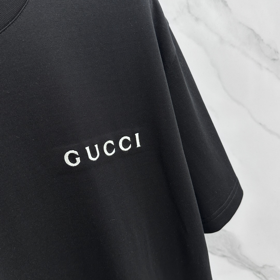 🆕Gucci古驰 26新款首发专柜最新款短袖圆领T恤 高端订制 胸前logo字母刺绣精美 高定面料.手感