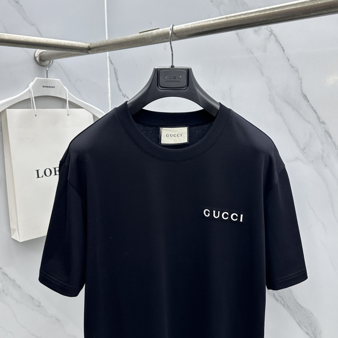 🆕Gucci古驰 26新款首发专柜最新款短袖圆领T恤 高端订制 胸前logo字母刺绣精美 高定面料.手感