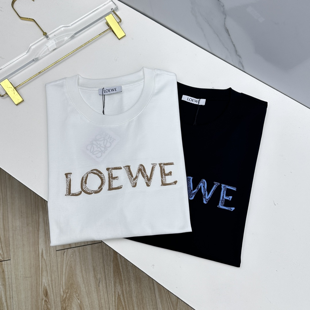 🆕LOEWE罗意威 26新款首发专柜最新款短袖圆领T恤 高端订制 胸前logo字母刺绣精美 高定面料.手
