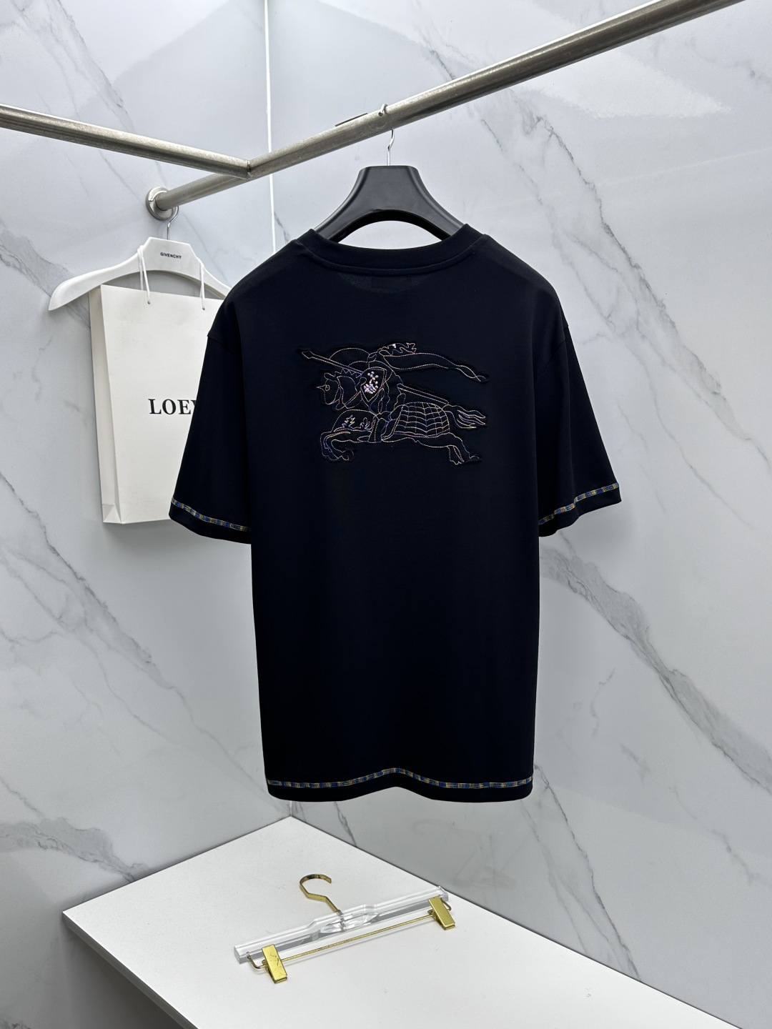 🆕Burberry巴宝莉 26新款首发专柜最新款短袖圆领T恤 高端订制 胸前骑士logo字母刺绣精美 高