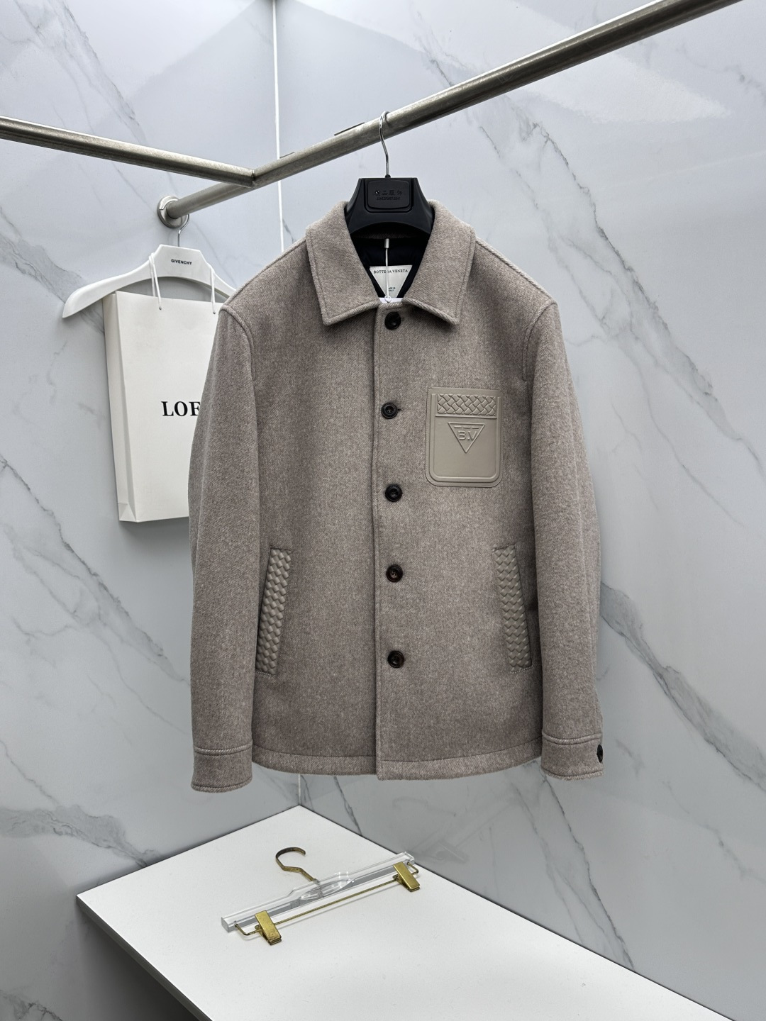 Bottega Veneta Beige Button Front Jacket