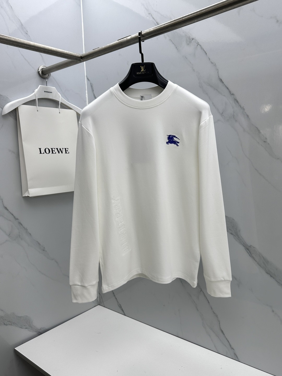 Burberry White Emblem Sweatshirt
