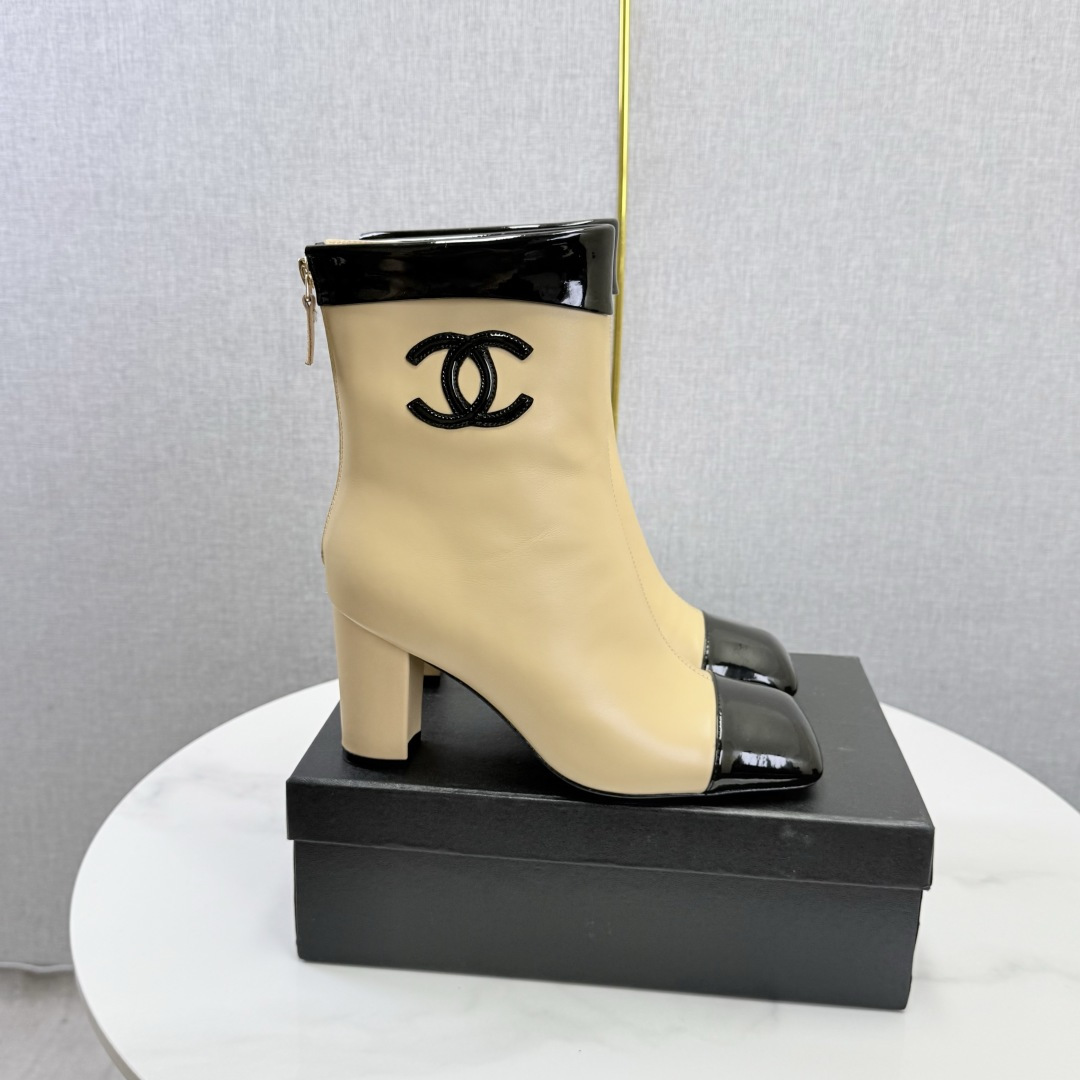 Chanel CC Logo Cap Toe Boots