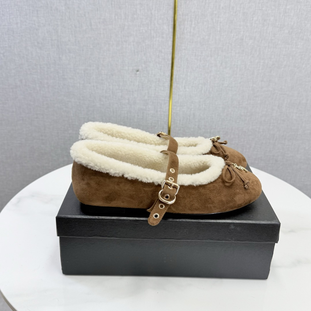 Brown Contrast Trim Mary Jane Flats