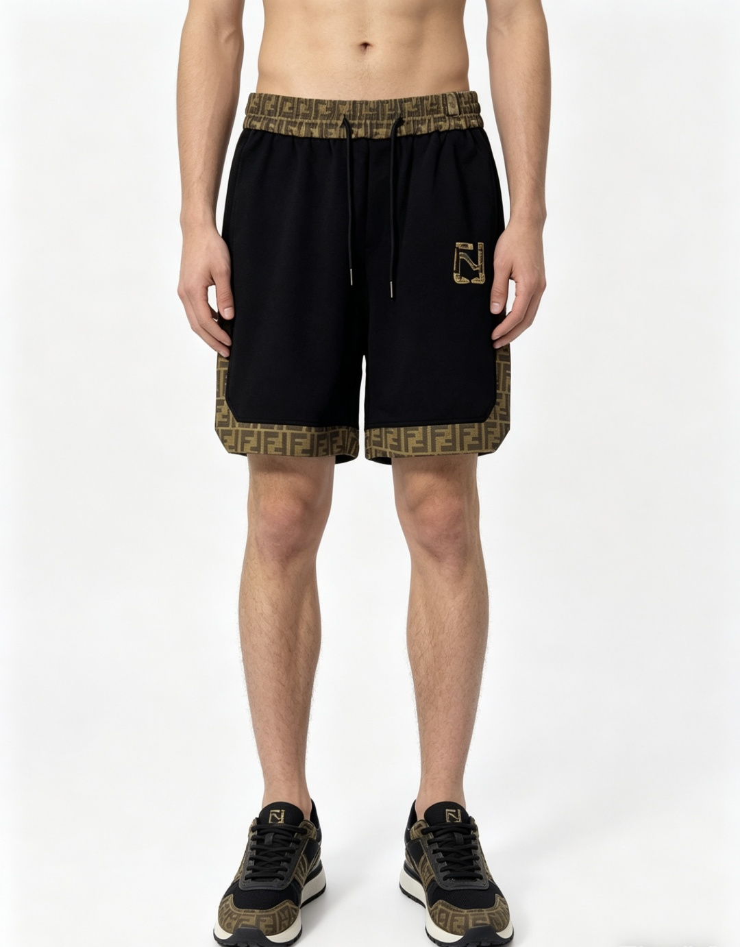 NO:834874,.FENDI.26 new spring and summer elastic band casual shorts, counter-customized fabrics with high breathability and comfort, impeccable details, brand element design concept, w reflects high quality. 7. Delicate and soft feel!  It presents a casual cut and the upper body shape is awesome!  Size m-xxxL.m wears 28.29,,fendi,shorts,19860909.芬迪.26春夏新款松紧带休闲短裤,专柜定制面料 透气舒适度高,细节无可挑剔,品牌元素设计理念,w体现高品质.7手感细腻柔软！呈现休闲裁剪,上身版型超赞！码数 m-xxxL.m穿28.29,,fendi,shorts,,Men's clothing