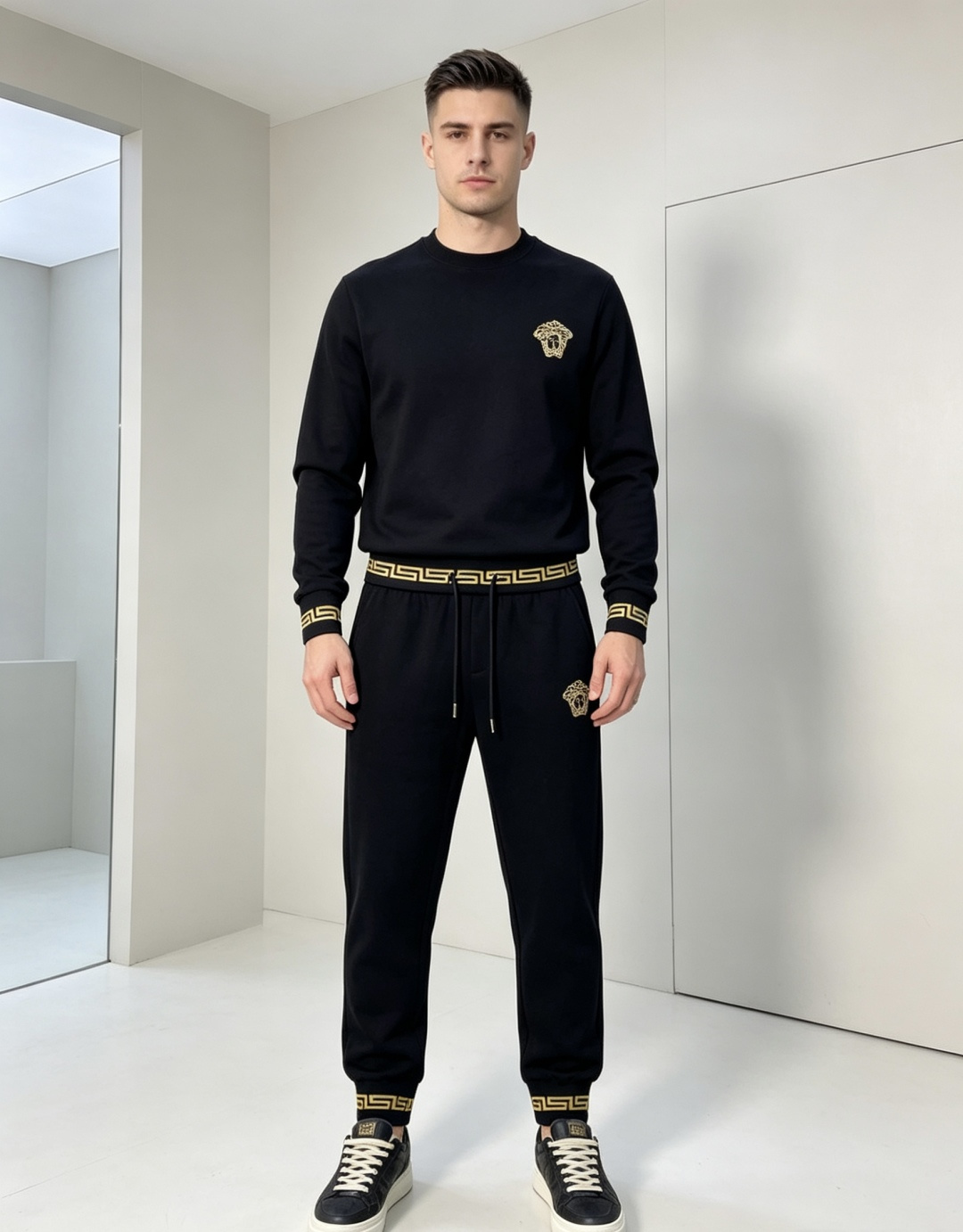 NO:827049,.Versace. 2026 spring and summer new counter products are on the market at the same time. Original order high-quality fashion casual pants. Super versatile. Exclusively customized fabrics, delicate and soft feel, hm close-fitting and comfortable, and the upper body is super stylish! The latest hardware accessories from the original custom shop. Super beautiful shape, long upper body and slender legs. The lining and wiring are impeccable. It can be attended to any occasion. Once again, the fabric is very, very classy! Size m-3xL.m wears 28.29,,versace,19860909.范思哲.26年春夏专柜新品同步上市.原单订制高品质时尚休闲休闲裤.超级百搭款.独家定制面料,手感细腻柔软,hm贴身舒适,上身超有型！原版定制专柜最新五金辅料.超靓版型、上身显腿修长,內里,走线都无可挑剔,任何场合都可出席,再次强调面料非常非常显档次！码数m-3xL.m穿28.29,,versace,,Men's clothing