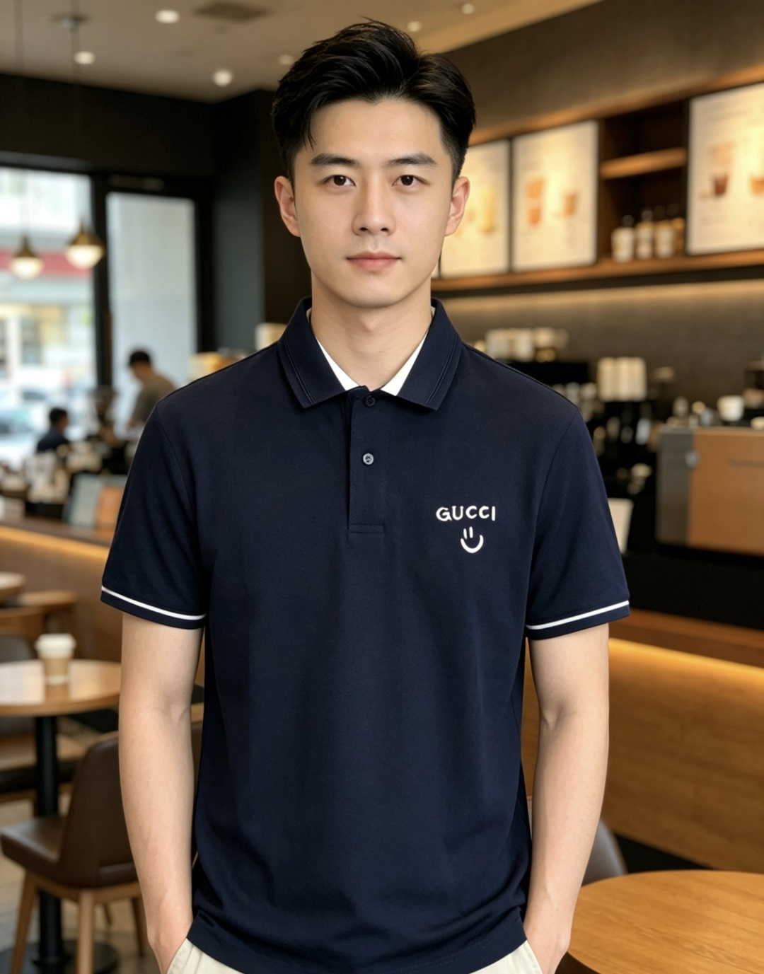 NO:835946,.Gucci.2026 spring and summer new men's logo short-sleeved polo shirt continues the classic casual lapel polo shirt. This polo shirt is made of mercerized piqué cotton fabric, and the timeless design can transcend fashion trends. The classic style, the LX brand LOGO is three-dimensional and unique, making the whole body more detailed. Fitted version, the fabric is made of cotton piqué material, comfortable, skin-friendly, good breathability, and practical for daily commuting and leisure. Highly recommended. Size M-3XL  m wears 175/130,,gucci,T-shirt,19860909.Gucci.2026春夏新款男士标识短袖polo衫,延续经典休闲翻领POLO恤.该款Polo衫采用丝光珠地棉面料制成,隽永设计可跨越时尚潮流.经典款型,LX品牌LOGO立体别致,让整体更具细节感 合体的版型,面料采用全棉珠地料,舒适,亲肤,透气好,平时通勤休闲都很实穿的一款 强烈推荐.尺码M-3XL m穿175/130,,gucci,T-shirt,,Men's clothing