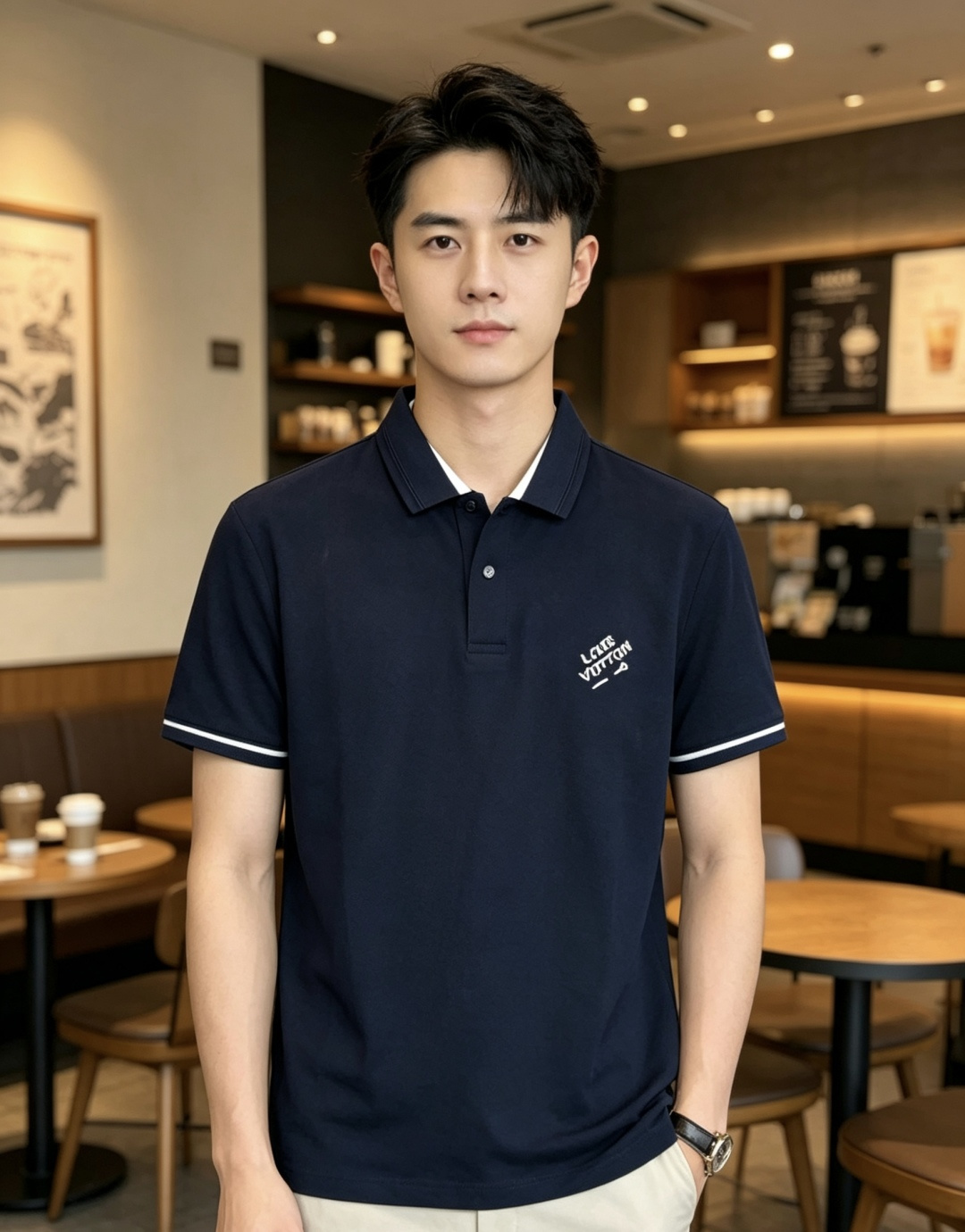 NO:837548,.Lv.2026 spring and summer new men's logo short-sleeved polo shirt, continuing the classic casual lapel polo shirt. This polo shirt is made of mercerized piqué cotton fabric, and the timeless design can transcend fashion trends. The classic style, the LX brand LOGO is three-dimensional and unique, making the whole body more detailed. Fitted version, the fabric is made of cotton piqué material, comfortable, skin-friendly, good breathability, and practical for daily commuting and leisure. Highly recommended. Size M-3XL  m wears 175/130,,louis vuitton,T-shirt,19860909.Lv.2026春夏新款男士标识短袖polo衫,延续经典休闲翻领POLO恤.该款Polo衫采用丝光珠地棉面料制成,隽永设计可跨越时尚潮流.经典款型,LX品牌LOGO立体别致,让整体更具细节感 合体的版型,面料采用全棉珠地料,舒适,亲肤,透气好,平时通勤休闲都很实穿的一款 强烈推荐.尺码M-3XL m穿175/130,,louis vuitton,T-shirt,,Men's clothing