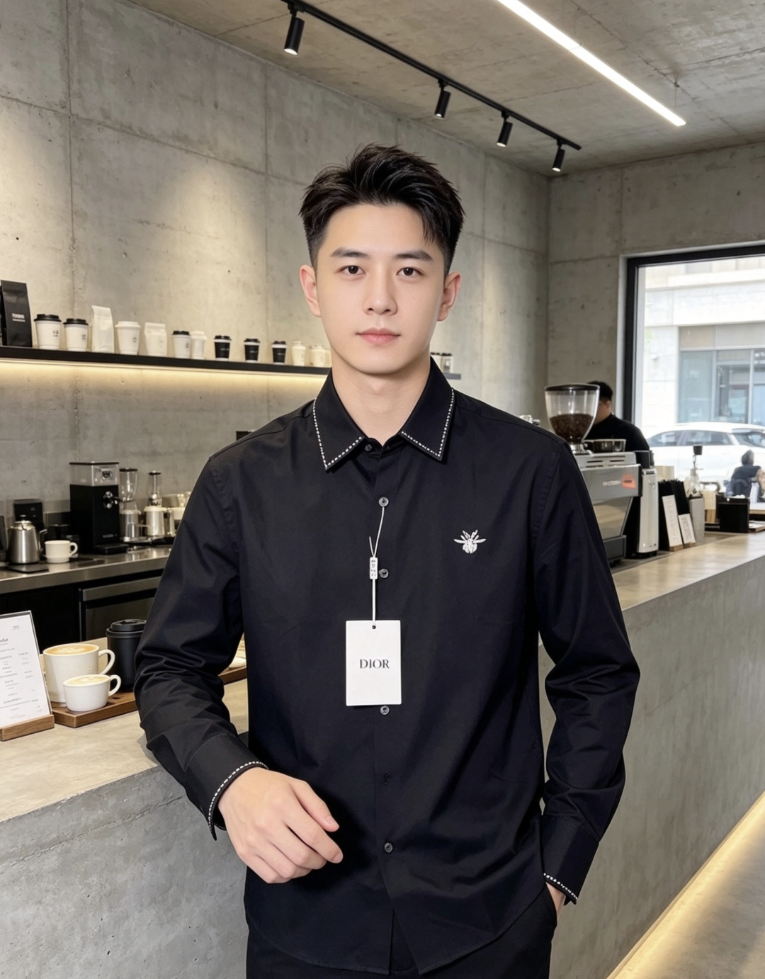 NO:911313,.Dior.Lao Qianfeng's new fashionable men's long-sleeved shirt for all seasons uses high-end top-grade fabrics and no-iron technology. It is comfortable and refined, and has excellent upper body effects. The original LOGO of the luxury brand fully reflects the temperament and taste of men. Fashionable and elegant, aristocratic heritage, simple and delicate design, perfect tailoring, meticulous materials, soft and comfortable feel, gorgeous colors, highlighting the atmosphere!  Counter size.m-3xL.m wears 175/130 catties, dior,19860909.Dior.老钱枫 四季款时尚新品男士长袖衬衣 同步采用高档顶级面料 免烫工艺.舒适精致,上身效果极佳 奢华品牌原版LOGO搭配 充分体现男人的气质与品位 时尚优雅 贵族底蕴 简洁细腻的设计 裁剪完美 用料一丝不苟 手感柔软舒适 华丽色彩 彰显大气！专柜尺码.m-3xL.m穿175/130斤,,dior,,Men's clothing