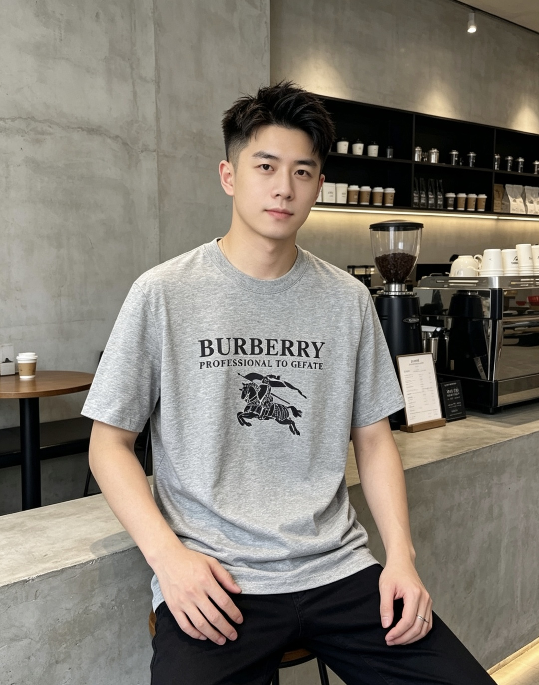 NO:911363,.Burberry. 2026 spring and summer new fashion round neck short-sleeved advanced customization versatile style!  It is more practical and can be easily controlled by anyone. It is made of pure cotton fabric and has a luxurious classic brand logo design. It is very classy and a must-buy for those who know the goods!  The tailoring is a slim fit, very delicate, 1f shows aura, and highlights the sophistication of men. This is unique, just the right fit, and the upper body effect is very good. Size s-xxL. s wears 175/130, burberry, T-shirt,19860909.巴宝莉.2026春夏新品时尚圆领短袖高级定制百搭款式！更有实用感 任何人都可以轻松驾驭 采用纯棉面料制作,奢华经典品牌logo设计,非常显档次懂货的必须入！版型剪裁属于修身款 非常精致,1f显气场,又会凸显男士的精致,这就是独到之处,恰到好处的修身,上身效果非常赞.尺码s-xxL.s穿175/130,,burberry,T-shirt,,Men's clothing