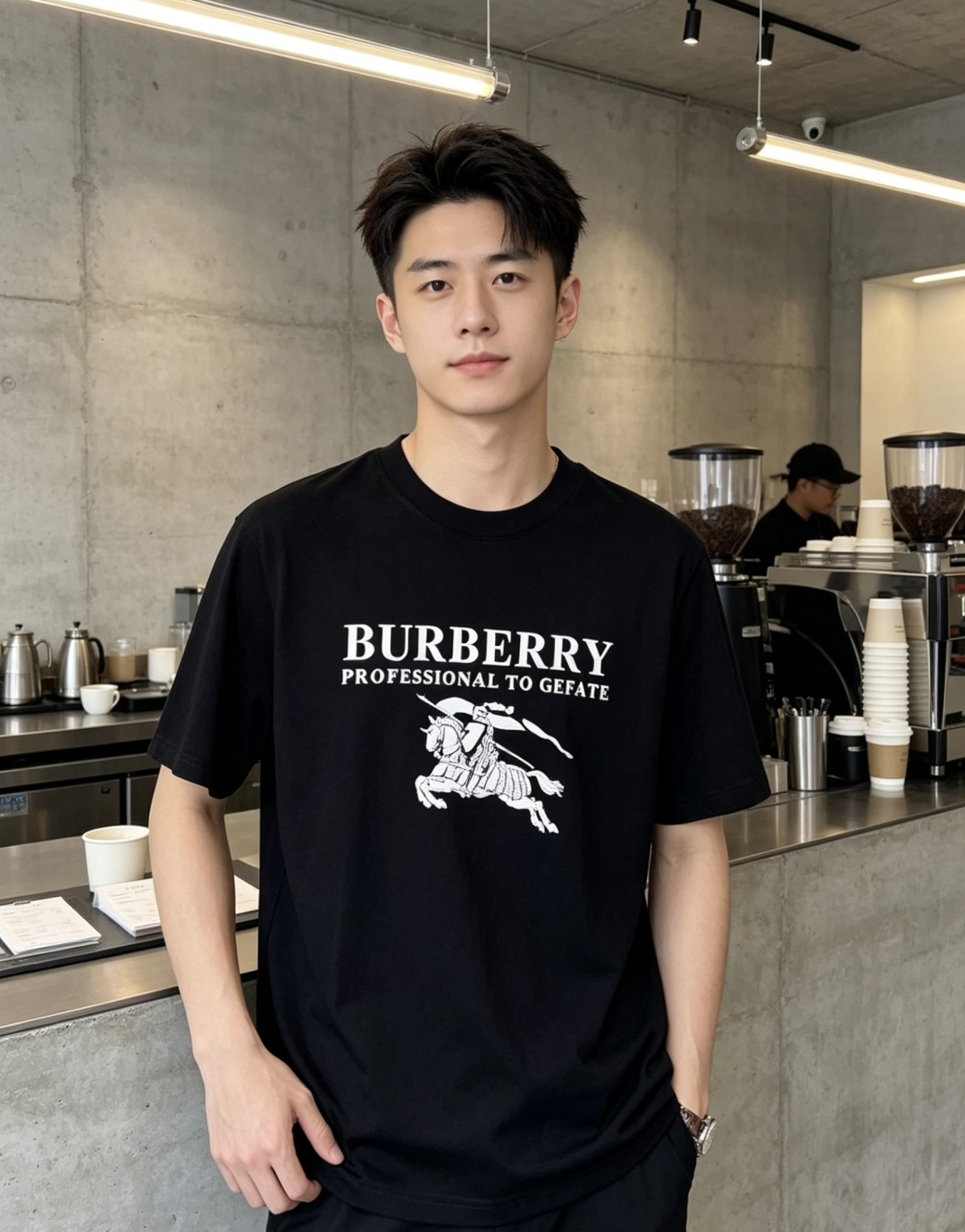 NO:911318,.Burberry 2026 spring and summer new fashion round neck short-sleeved advanced customization versatile style!  It is more practical and can be easily controlled by anyone. It is made of pure cotton fabric and has a luxurious classic brand logo design. It is very classy and a must-buy for those who know the goods!  The tailoring is a slim fit, very delicate, 1f shows aura, and highlights the sophistication of men. This is unique, just the right fit, and the upper body effect is very good. Size s-xxL. s wears 175/130, burberry, T-shirt,19860909.巴宝莉 2026春夏新品时尚圆领短袖高级定制百搭款式！更有实用感 任何人都可以轻松驾驭 采用纯棉面料制作,奢华经典品牌logo设计,非常显档次懂货的必须入！版型剪裁属于修身款 非常精致,1f显气场,又会凸显男士的精致,这就是独到之处,恰到好处的修身,上身效果非常赞.尺码s-xxL.s穿175/130,,burberry,T-shirt,,Men's clothing