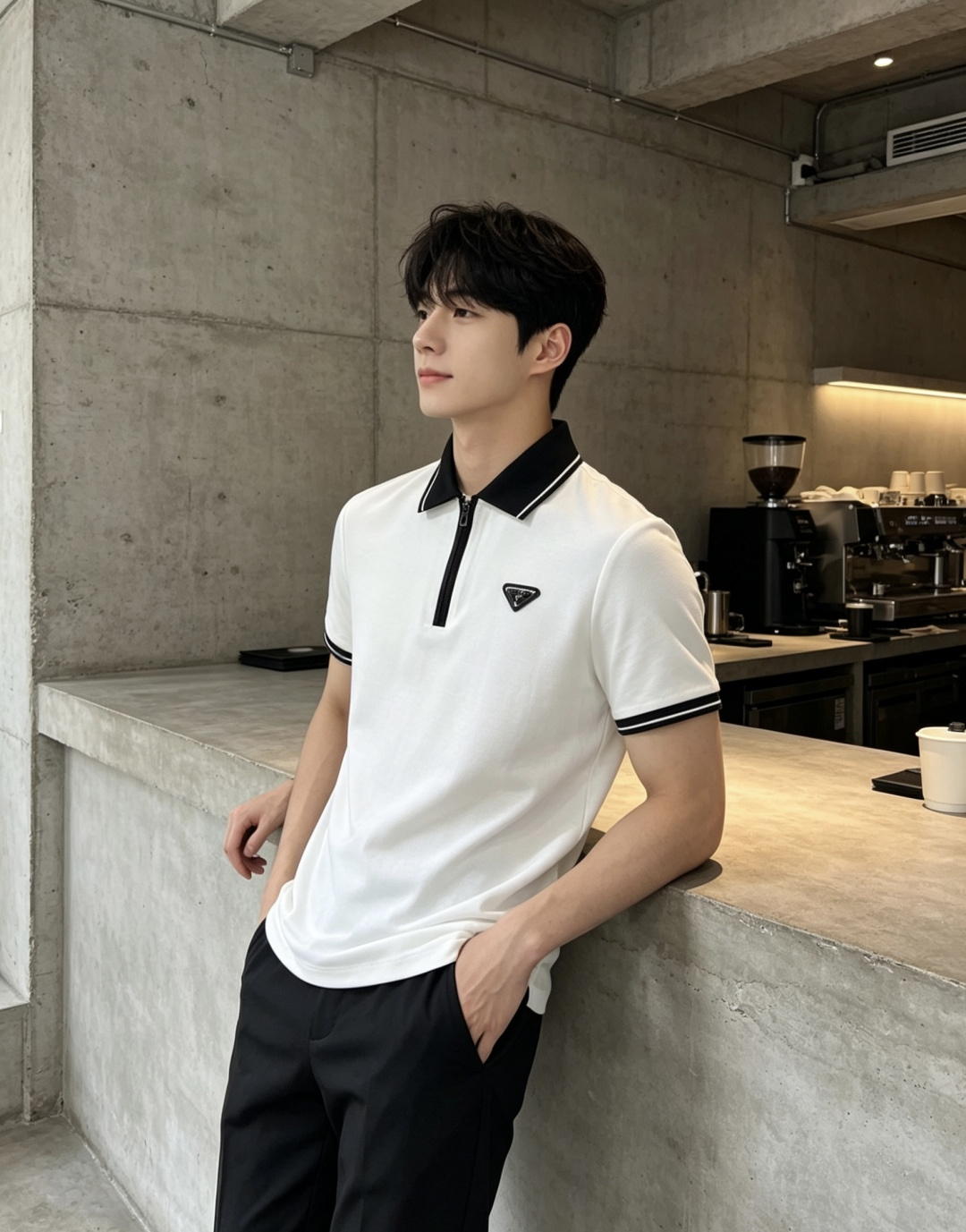 NO:903529,.Prada.Lao Qianfeng 2026 spring and summer new men's logo short-sleeved polo shirt continues the classic business casual lapel polo shirt. This polo shirt is made of original fabrics, and the timeless design can transcend fashion trends. Classic style, w5 brand LOGO is three-dimensional and unique, making the whole body more detailed. Fitted version, the fabric is made of cotton bead material, comfortable, skin-friendly, breathable, and practical for daily commuting and leisure. Highly recommended. Size M-3XL  m wears 175/130,,prada,T-shirt,19860909.普拉达.老钱枫2026春夏新款男士标识短袖polo衫,延续经典商务休闲翻领POLO恤.该款Polo衫采用原版面料制成,隽永设计可跨越时尚潮流.经典款型,w5品牌LOGO立体别致,让整体更具细节感 合体的版型,面料采用全棉珠地料,舒适,亲肤,透气好,平时通勤休闲都很实穿的一款 强烈推荐.尺码M-3XL m穿175/130,,prada,T-shirt,,Men's clothing