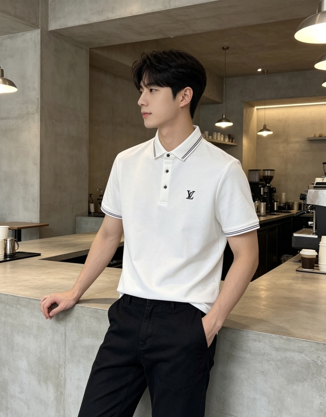 NO:903606,.LV. Lao Qianfeng's 2026 spring and summer new men's logo short-sleeved polo shirt continues the classic business casual lapel polo shirt. This polo shirt is made of original fabrics, and the timeless design can transcend fashion trends. Classic style, w5 brand LOGO is three-dimensional and unique, making the whole body more detailed. Fitted version, the fabric is made of cotton bead material, comfortable, skin-friendly, good breathability, and practical for daily commuting and leisure. Highly recommended. Size M-3XL  m wears 175/130,,louis vuitton,T-shirt,19860909.LV.老钱枫2026春夏新款男士标识短袖polo衫,延续经典商务休闲翻领POLO恤.该款Polo衫采用原版面料制成,隽永设计可跨越时尚潮流.经典款型,w5品牌LOGO立体别致,让整体更具细节感 合体的版型,面料采用全棉珠地料,舒适,亲肤,透气好,平时通勤休闲都很实穿的一款 强烈推荐.尺码M-3XL m穿175/130,,louis vuitton,T-shirt,,Men's clothing