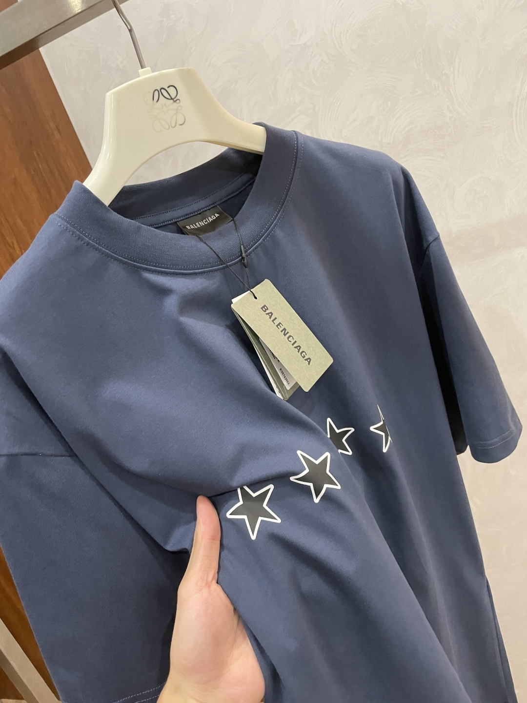 Футболка Balenciaga oversize с принтом звезд