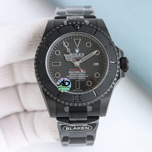 BLAKEN Rolex Sea-Dweller 44mm Deep Dive Watch - Black Custom Edition 1 BLAKEN Rolex Sea-Dweller 44mm Deep Dive Watch - Black Custom Edition