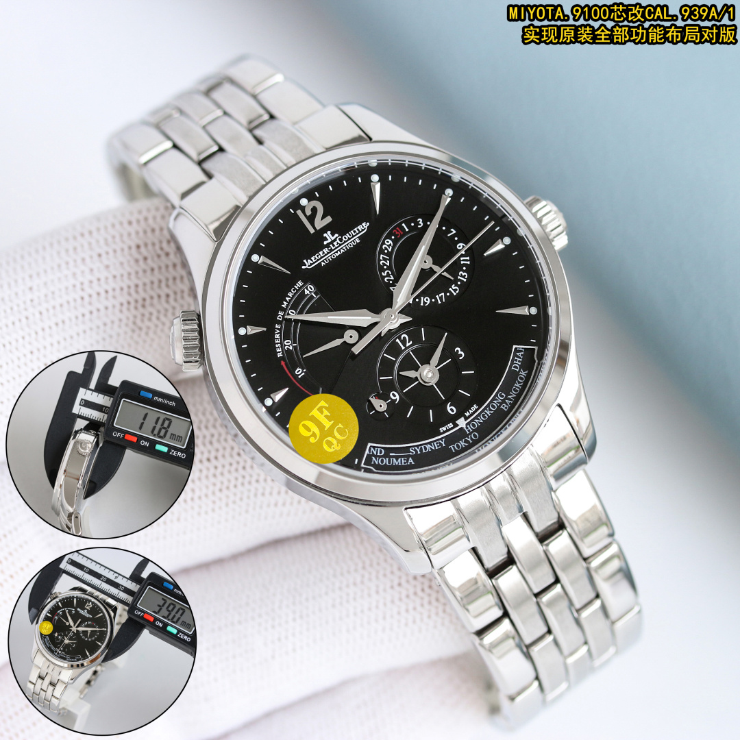 NO:336366,[9F Factory New Product] Jaeger-LeCoultre Geographician Q1428421 Today's key recommendation is that the watch size is 39mmX11.8mm. With rich experience in reproduction of Jaeger-LeCoultre, it perfectly restores the charm and details of the case, and controls the thickness consistent with the original version. [Technical Breakthrough] (the upgraded version is more stable than before) uses the stable performance Japanese MIYOTA core to change to Jaeger-LeCoultre CAL.939A/1 movement to realize all original functions - including hour, minute, second, double time, date, day and night display, world time display and power reserve display!  [Original steel belt mold opening] Details 1.1 replica, welcome to appraise and evaluate!  ,jaeger-lecoultre19860909【9F Factory 新品】 积家大师地理学家Q1428421 今日重点推荐,腕表尺寸39mmX11.8mm,凭借丰富的积家复刻经验,完美还原表壳神韵和细节,将厚度控制的与原版一致.【技术突破】（升级版比之前更加稳定）采用性能稳定的日本MIYOTA.芯改积家CAL.939A/1型机芯,实现原装全部功能——包括时分秒,双时,日期,白天黑夜显示,世界时显示还有动力储存显示！【钢带正品开模】细节1.1复刻,欢迎大家鉴定评测！,,jaeger-lecoultre,Watch