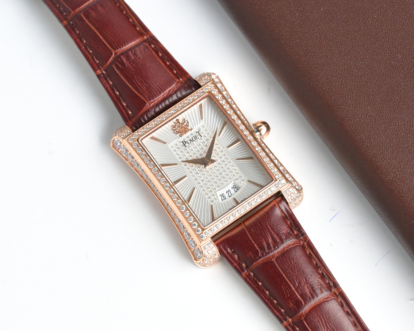 Piaget Black-Tie Diamond-Set Square Watch,GOA33075, 36mm - Exquisite Timepiece