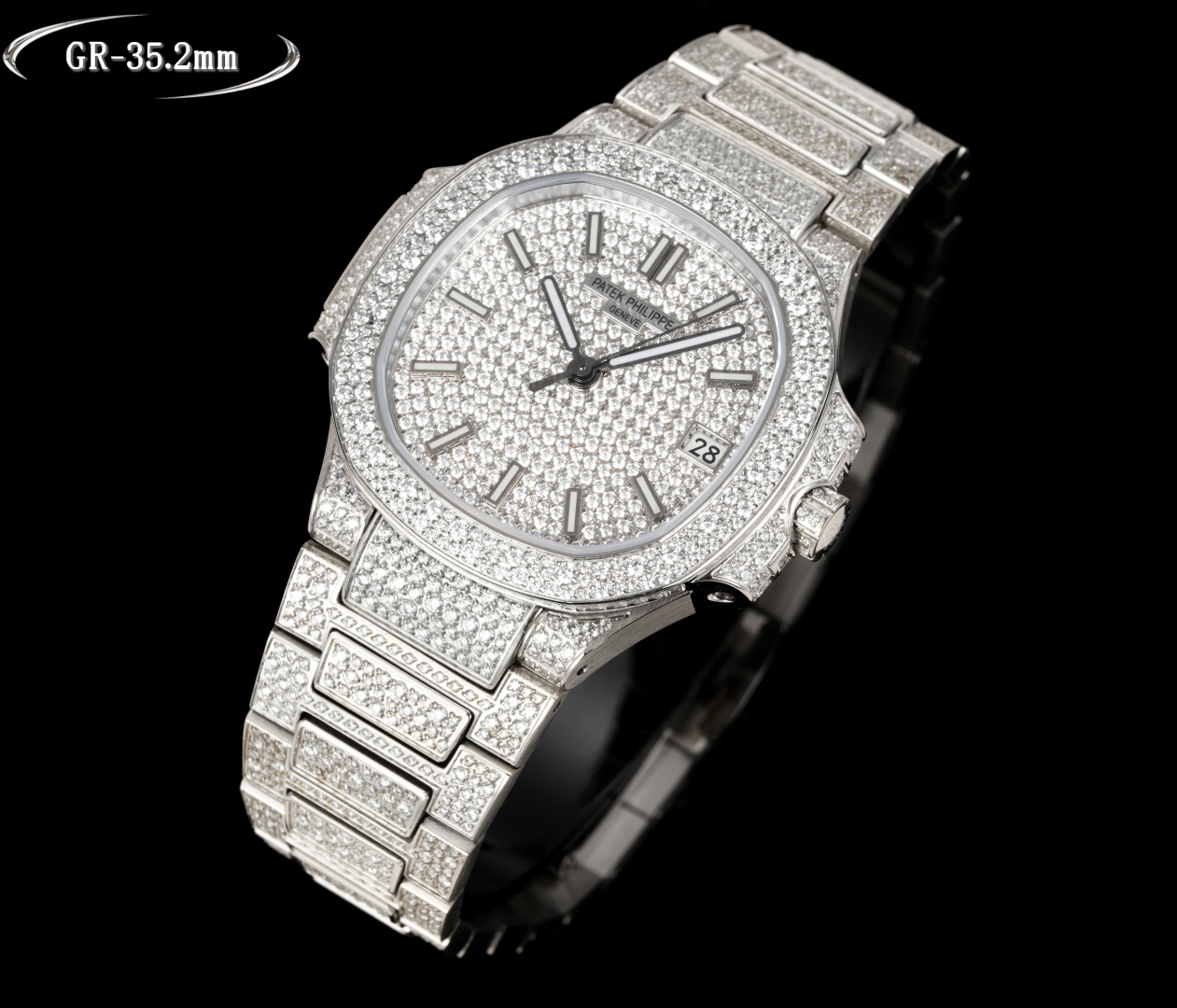 Luxurious Nautilus 7021 Watch: Custom 9015 Machine Core, Snowflake Drills, Glamorous Design - 图片 3