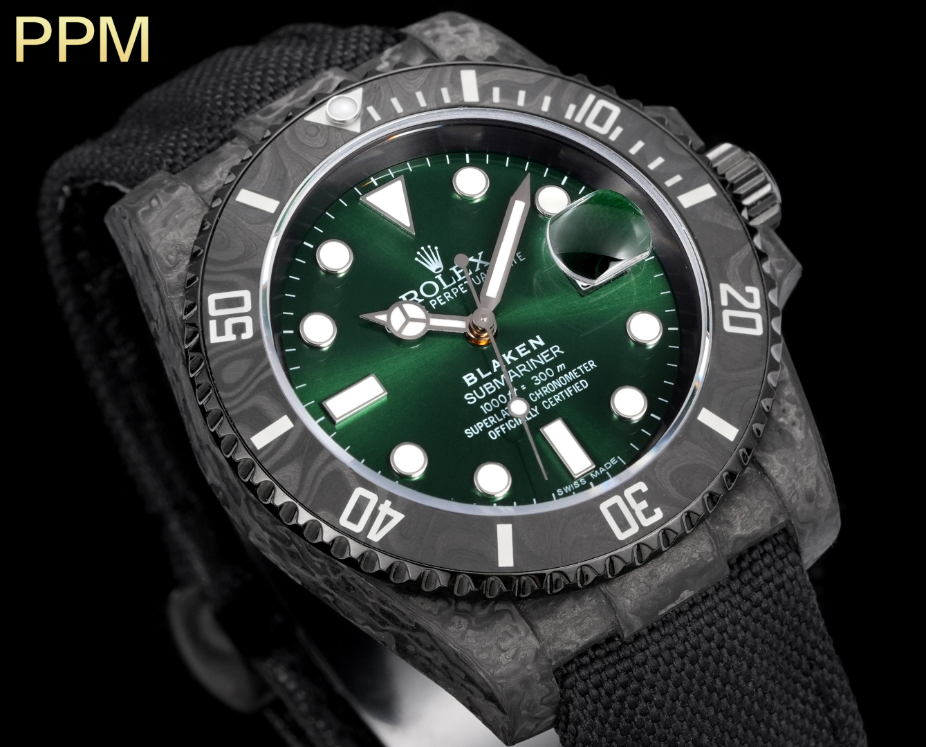 Rolex Submariner PPM Custom Carbon Fiber - Green Dial, Automatic Movement Watch 4 cmp i1754593489592 7731 0 2