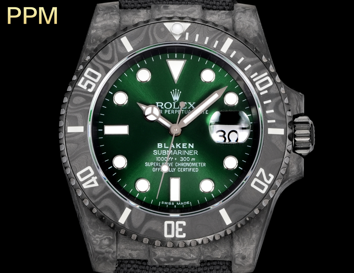 Rolex Submariner PPM Custom Carbon Fiber - Green Dial, Automatic Movement Watch 3 cmp i1754593490466 9076 0 3