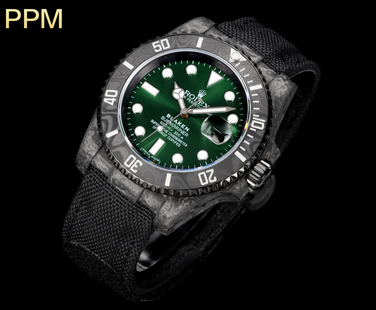 Rolex Submariner PPM Custom Carbon Fiber - Green Dial, Automatic Movement Watch 2 cmp i1754593490468 1287 0 1