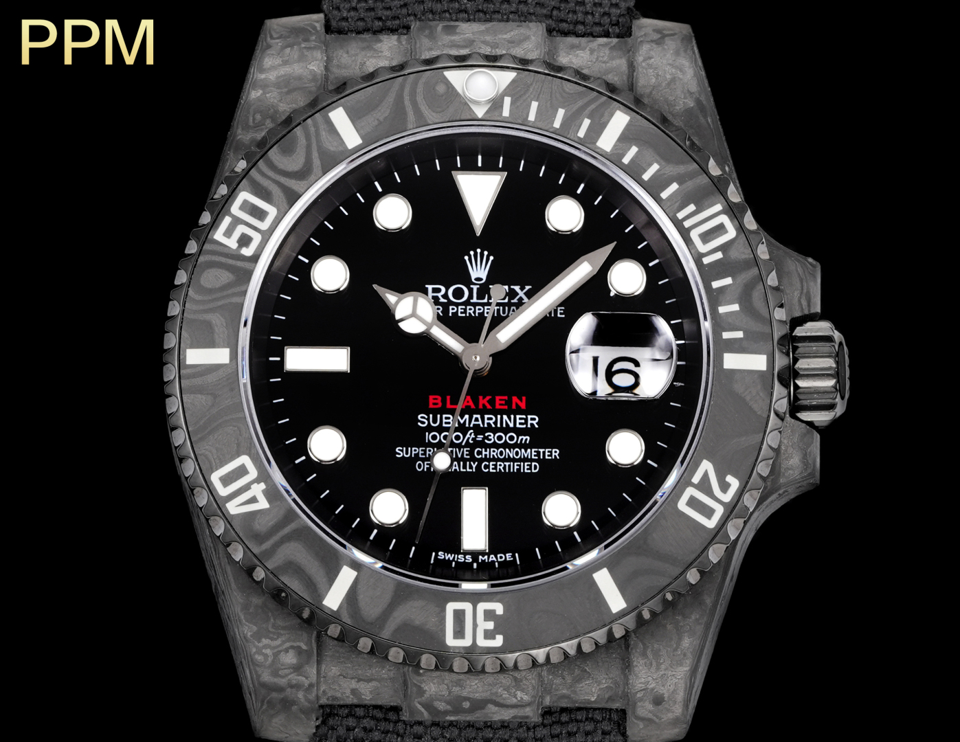 Rolex Submariner Carbon Fiber Watch, PPM Custom, Caliber 3135 - Unique Timepiece 4 cmp i1754593538957 4082 0 1