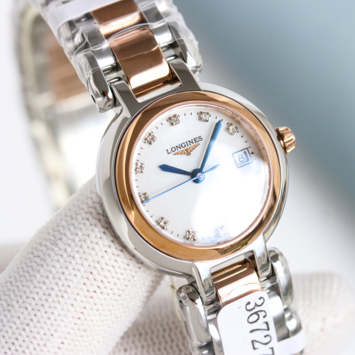 Longines Women's Quartz Watch: Stainless Steel & Rose Gold, Diamond Accents