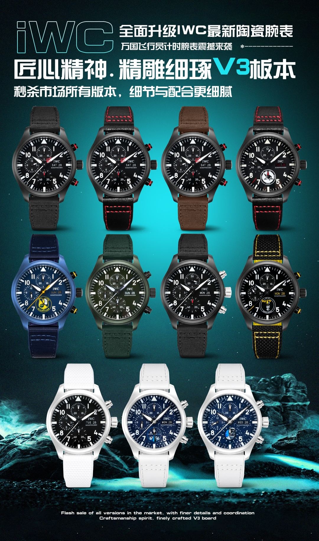 IWC V3 . 1: . . 2. 3. 4. 5. 6. AR 7: 8: 44.5mmX15.7mm —— 7750