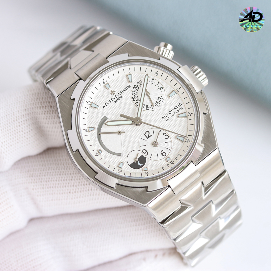 NO:742010,Produced by KR, white shell, gold shell, steel band KR Factory Vacheron Constantin VC BJ9 Across the World (47450) multifunctional men's automatic mechanical watch!  MIYOTA movement-modified all-in-one machine has 28,800 vibrations per hour and a power reserve of 40 hours!  The watch has a diameter of 42 mm, a case thickness of 12mm, a dense bottom cover design, a waterproof depth of 150 meters, 316 stainless steel, sapphire glass, optional tape, steel strap, and folding buckle!  [Introduction to the function layout of the dial] The kinetic energy storage function display at 10 o'clock, the calendar function display at 2 o'clock, the second time zone function display at 6 o'clock, and the 24-hour day and night function display at 7-8 o'clock!  Luxurious and exquisite recommended men’s multifunctional mechanical watch. The best luxury recommendation for gift giving, please look for KR’s exclusive quality, Vacheron19860909KR 出品 白壳 金壳 钢带 KR Factory 江诗丹顿 VC BJ9 纵横四海(47450)多功能男士自动机械腕表！ MIYOTA机心改一体机28800每小时震荡次数,动力储存40小时！表经42毫米,表壳厚度12,密底底盖设计,防水深度150米316精钢,蓝宝石玻璃,表带可选胶带、钢带,表扣折叠扣！【表盘功能布置介绍】10点位的动能储存功能显示, 2点位的日历功能显示,6点位第二时区功能显示,7-8点位24小时昼夜功能显示！奢华精致推荐男士多功能机械腕表 送礼最佳奢华推荐请认准KR独家品质,,vacheron,Watch