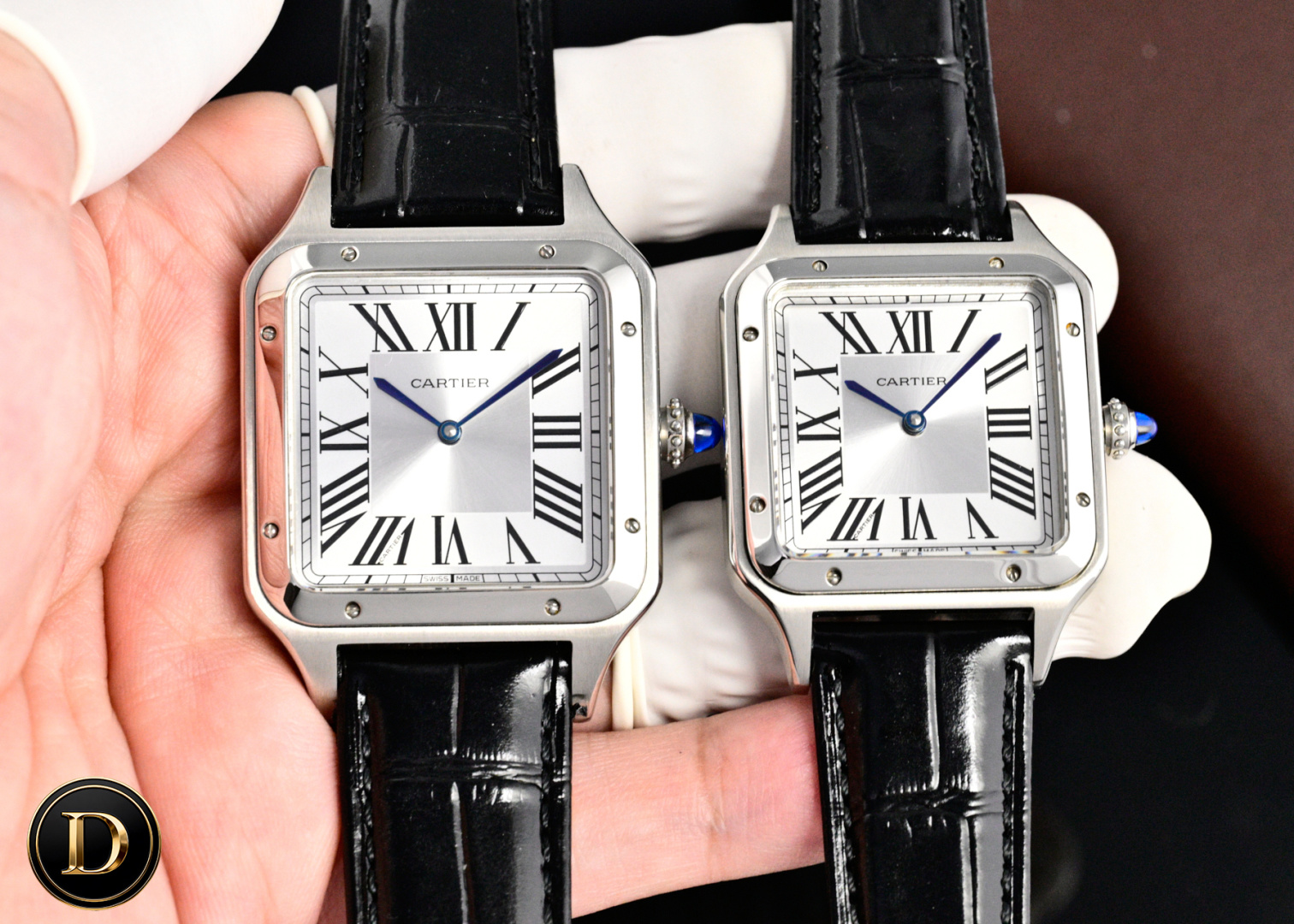 Cartier Santos-Dumont 卡地亚山度士超薄杜蒙系列腕表 情侣对表 中性表款 316L精钢表壳