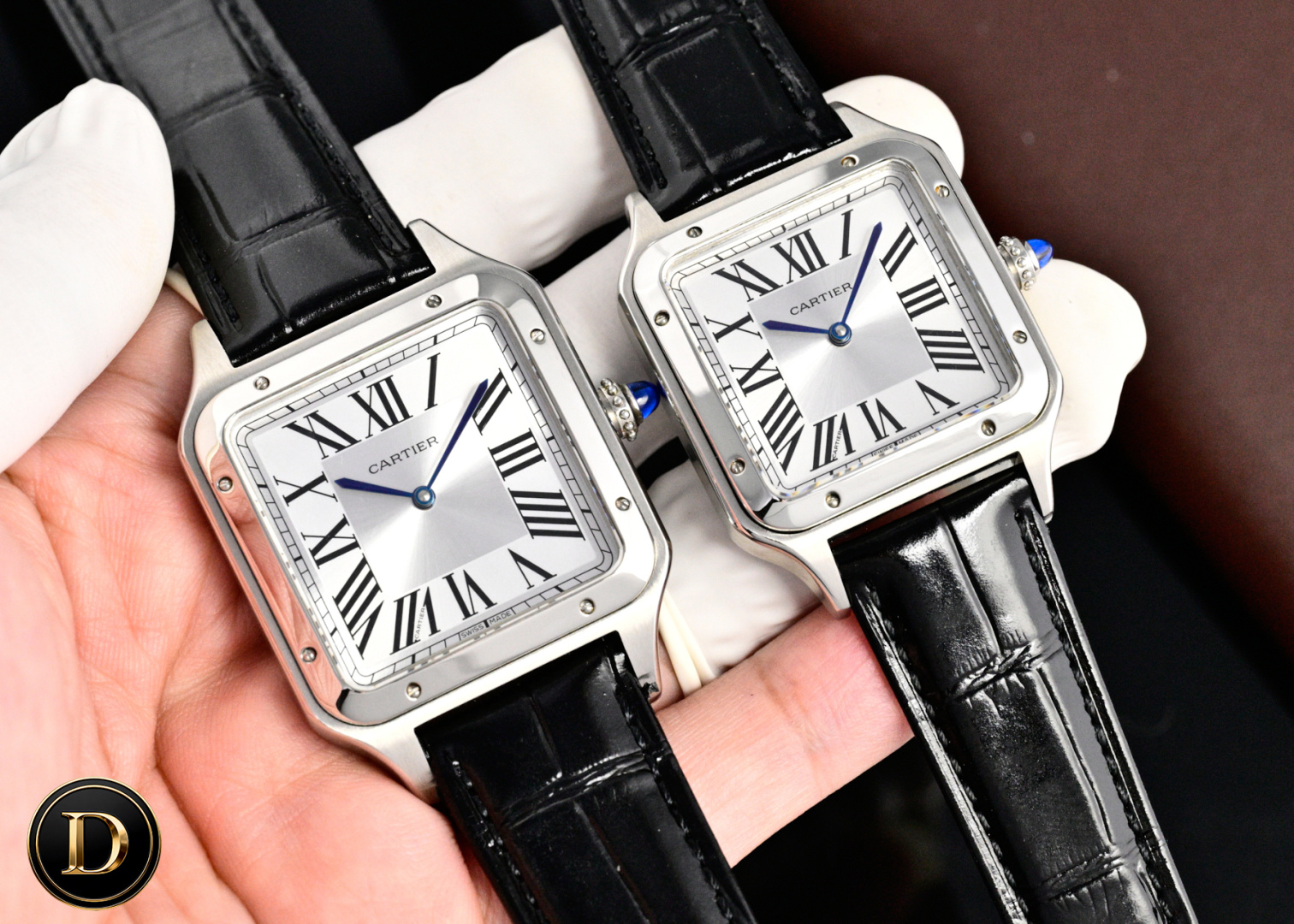 Cartier Santos-Dumont 卡地亚山度士超薄杜蒙系列腕表 情侣对表 中性表款 316L精钢表壳