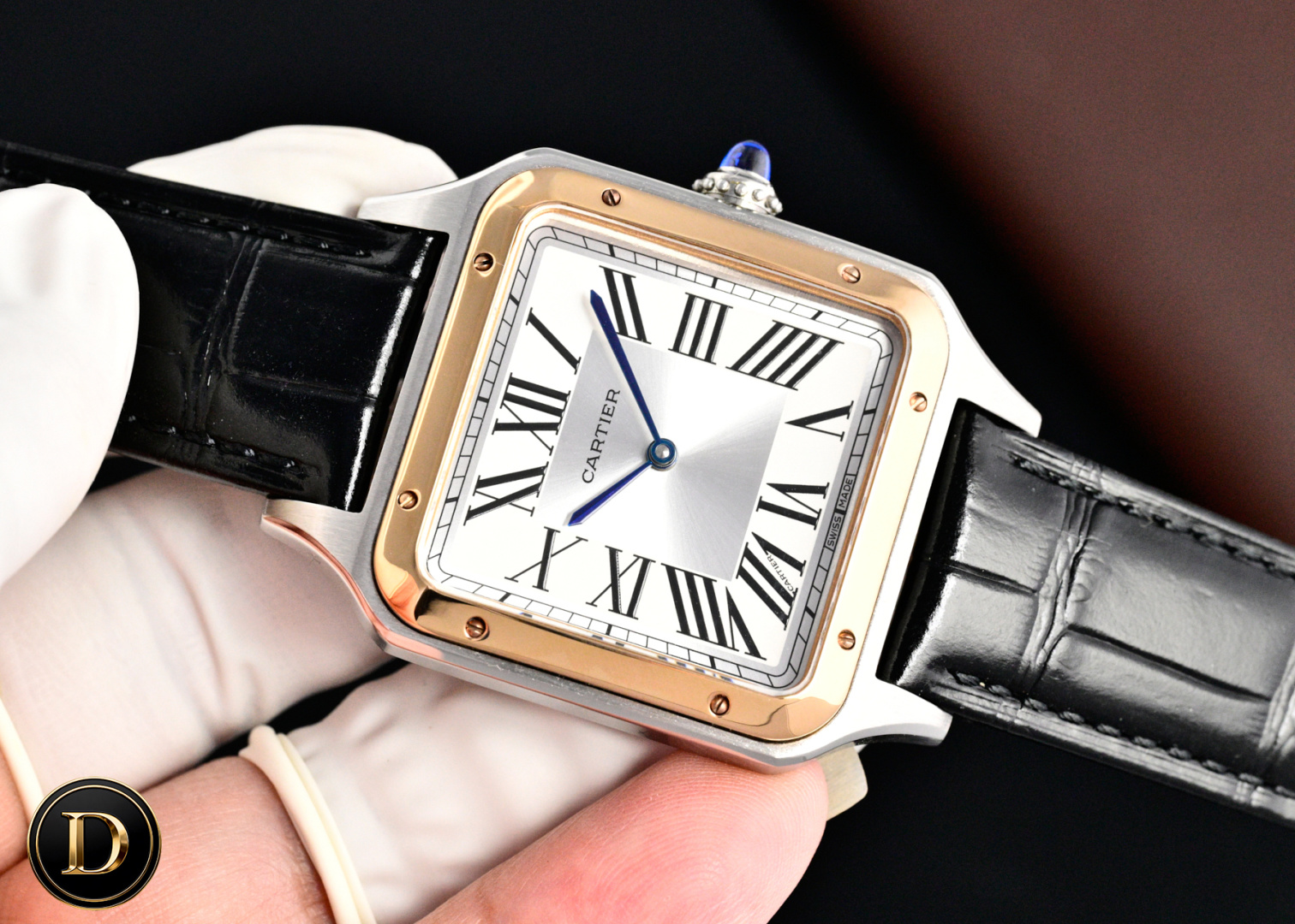 Cartier Santos-Dumont 卡地亚山度士超薄杜蒙系列腕表 情侣对表 中性表款 316L精钢表壳