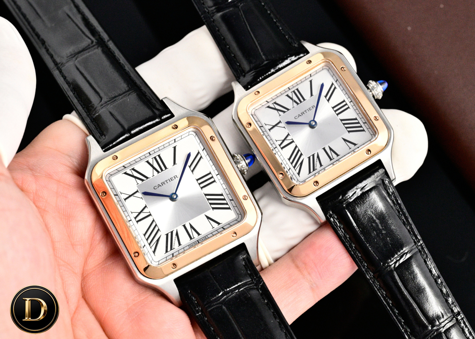 Cartier Santos-Dumont 卡地亚山度士超薄杜蒙系列腕表 情侣对表 中性表款 316L精钢表壳