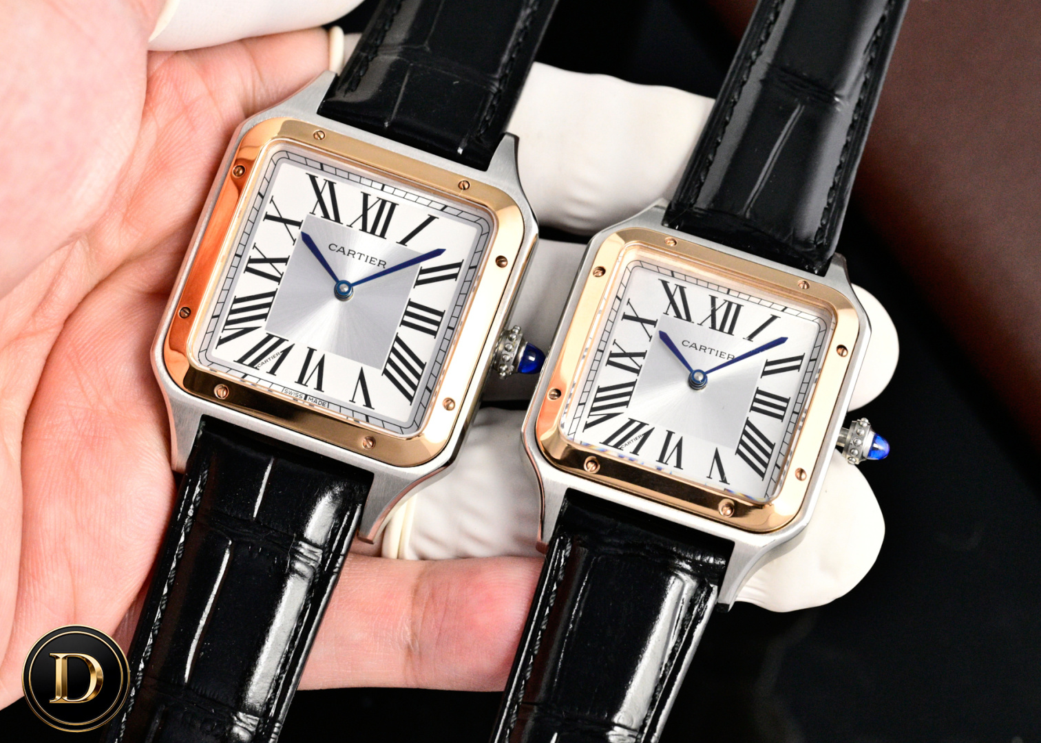 Cartier Santos-Dumont 卡地亚山度士超薄杜蒙系列腕表 情侣对表 中性表款 316L精钢表壳
