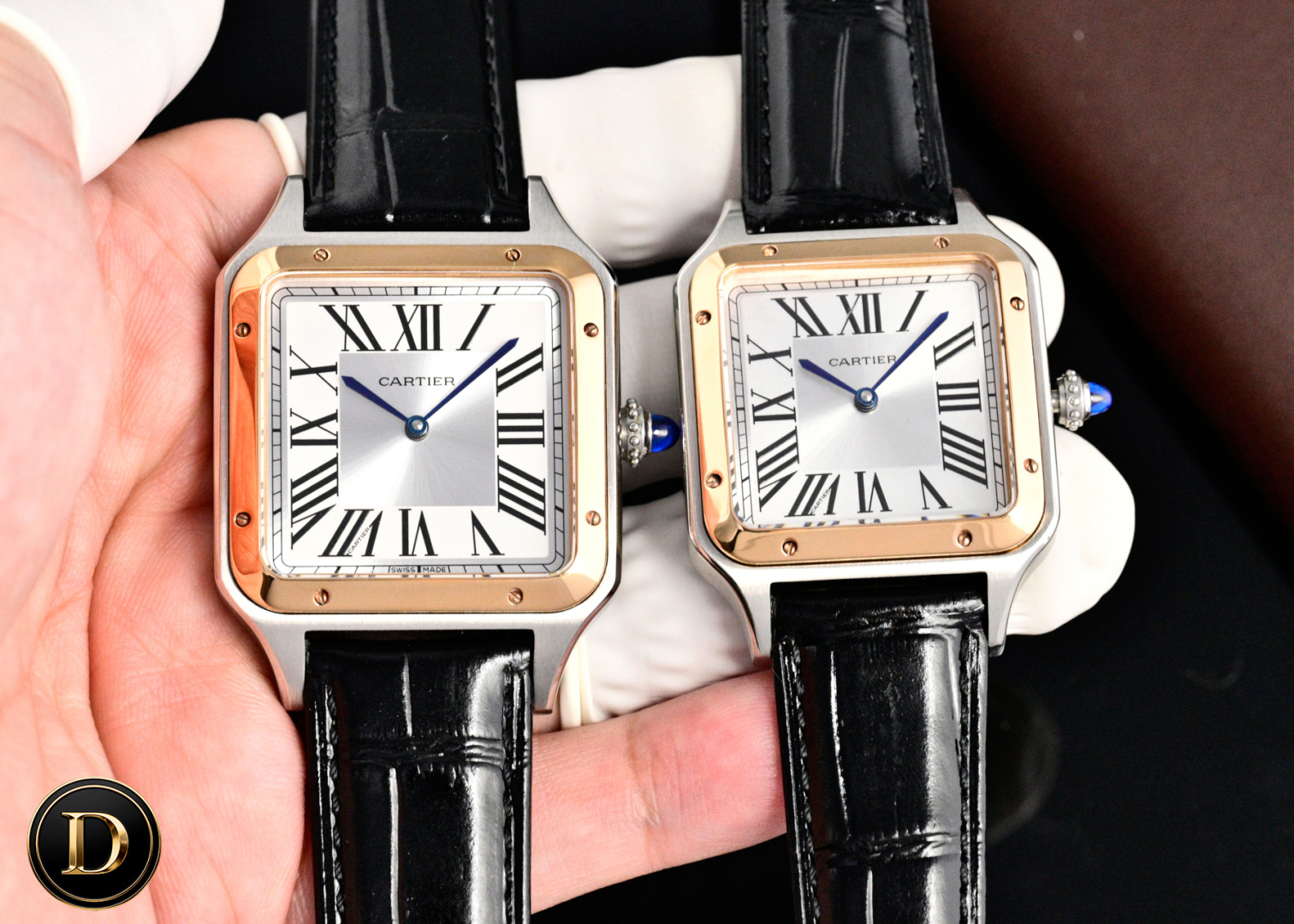Cartier Santos-Dumont 卡地亚山度士超薄杜蒙系列腕表 情侣对表 中性表款 316L精钢表壳