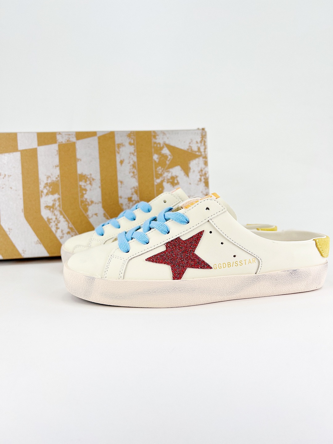 Golden Goose Women's Sabot Distressed Leather Sneakers with Red Glitter Star 2 cmp i1746467679415 2097 0 0