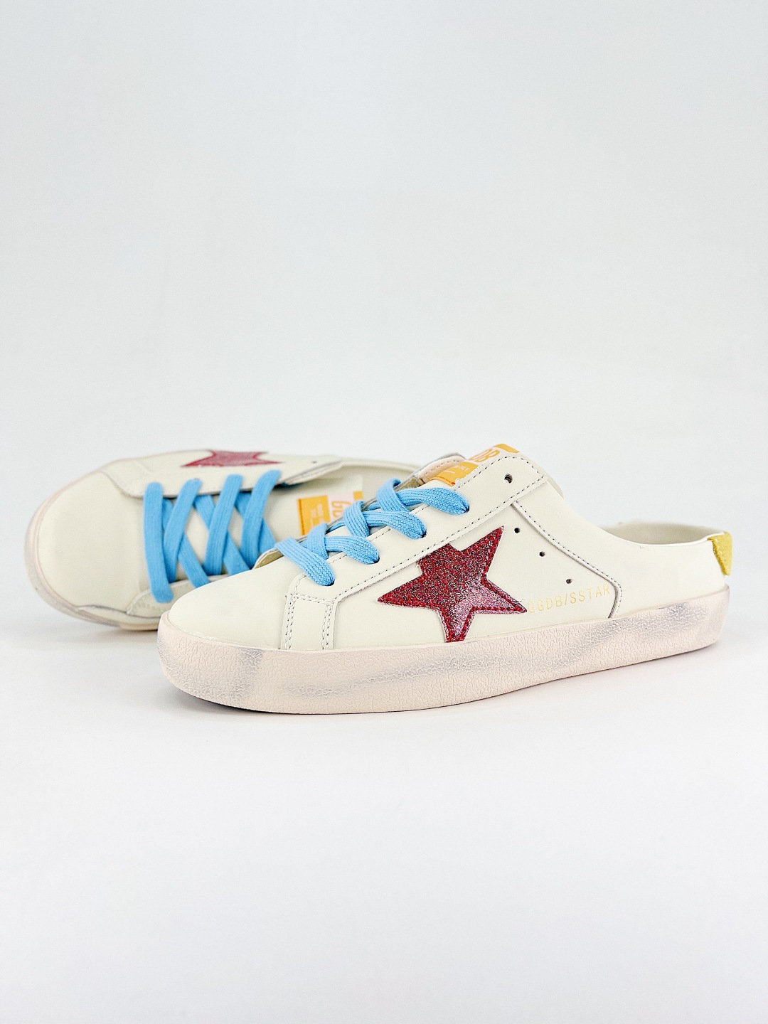 Golden Goose Women's Sabot Distressed Leather Sneakers with Red Glitter Star 3 cmp i1746467681930 8301 0 1