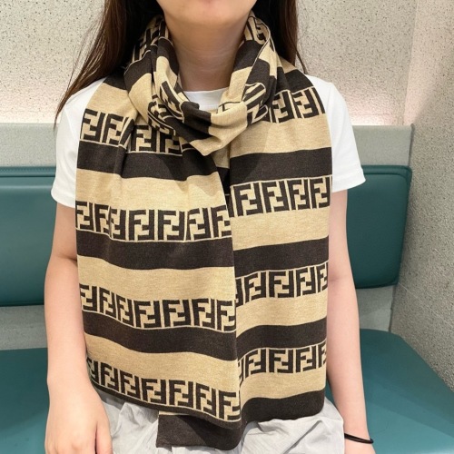Fendi Wool-Cashmere Blend Scarf with FF Motif, 180 cm x 32 cm 5 Fendi Wool-Cashmere Blend Scarf with FF Motif, 180 cm x 32 cm