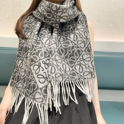 Loewe LW Stripe Long Scarf - 100% Cashmere, Barcelona Boutique Design 1 Loewe LW Stripe Long Scarf - 100% Cashmere, Barcelona Boutique Design