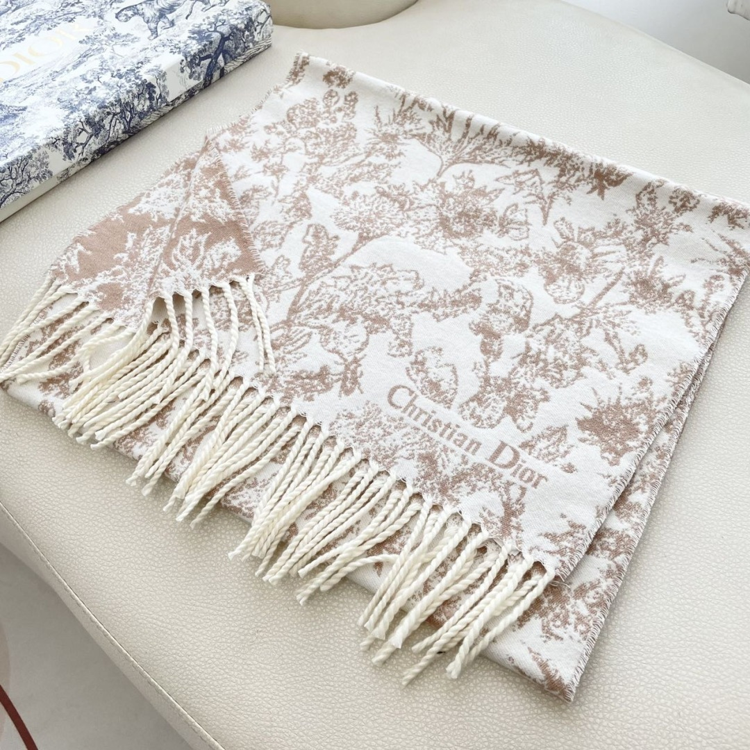 迪奥（Dior）明星同款dd围巾。经典款永远不会过时，而且超百搭。超级好看！！果断自留！精致散须 率真不