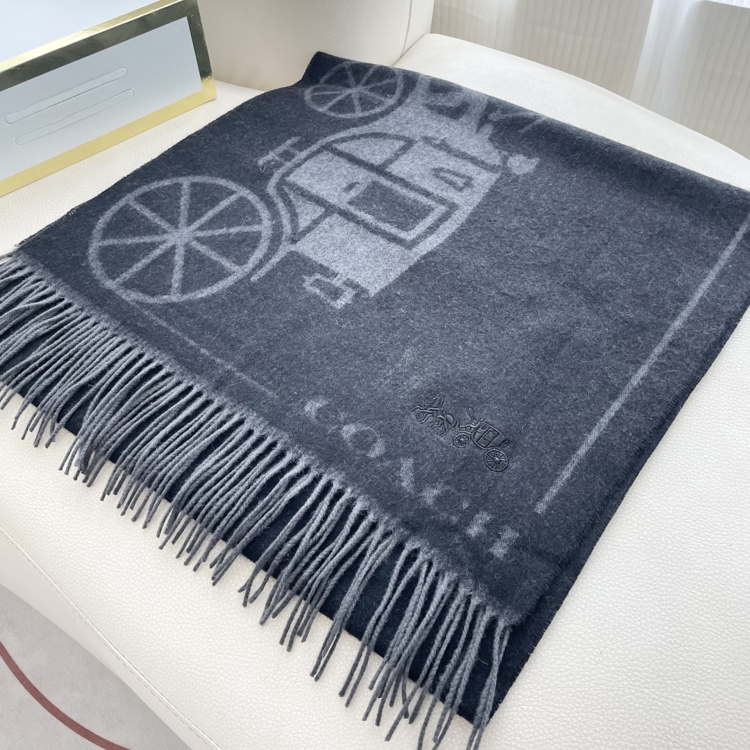 高版本✨【经典款】COACH经典 蔻驰披肩也太好看了吧！不仅有颜值还有品质，羊绒，手感超级软糯和舒服，尺