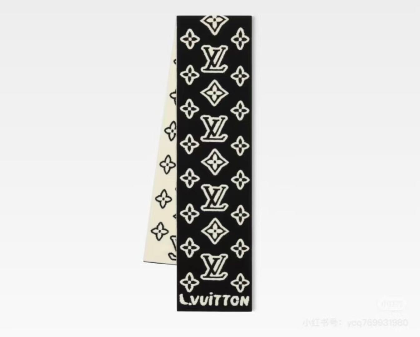 LOUIS VUITTON 徽标设计 羊毛 绒线围巾 88%羊毛 12%尼龙 180X25