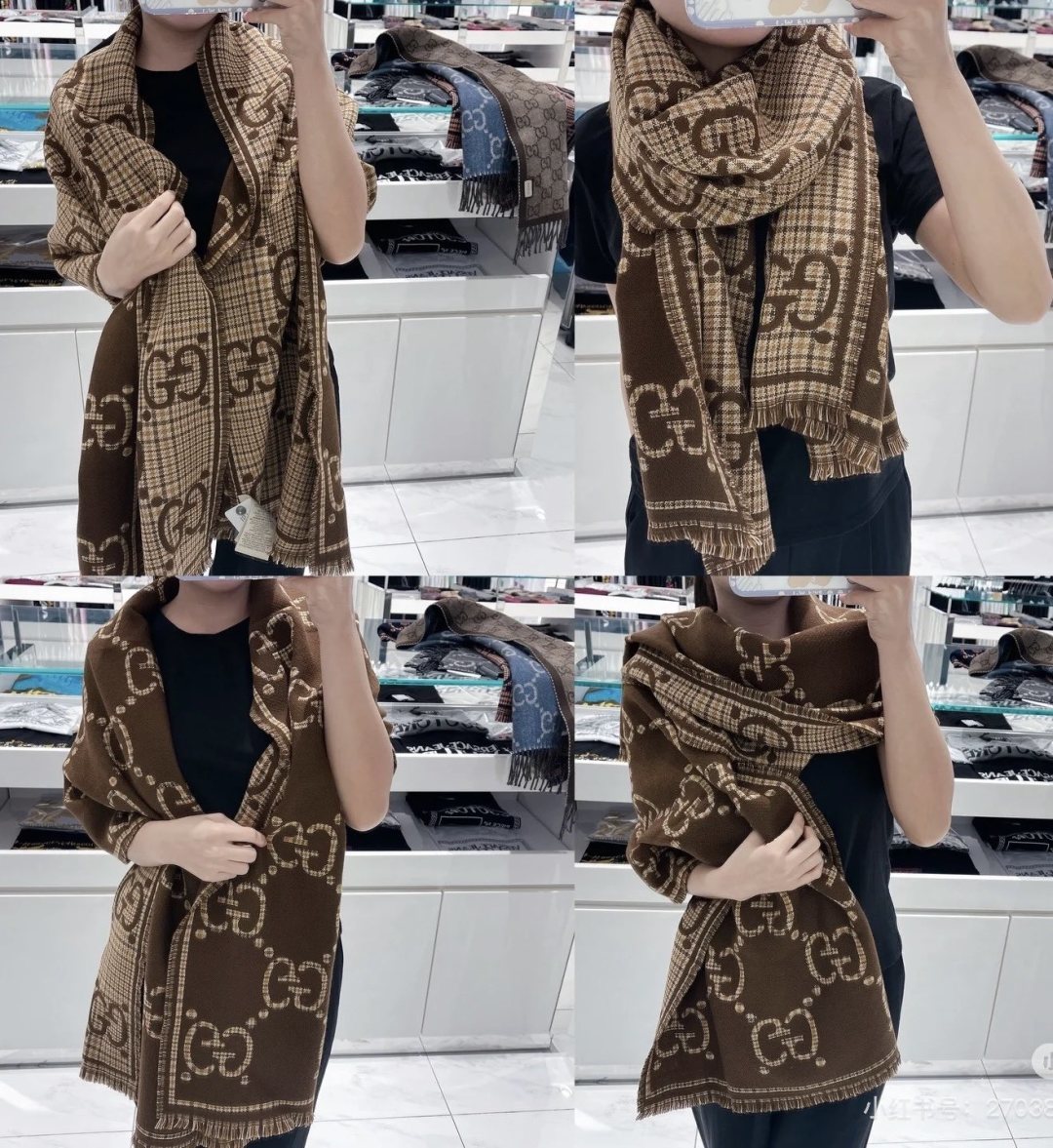 Gucci · 古奇经典羊绒披肩围巾❗来个硬货.麻溜的安排上.纯正出口❗原订单已经交货一批，其中一批刚过