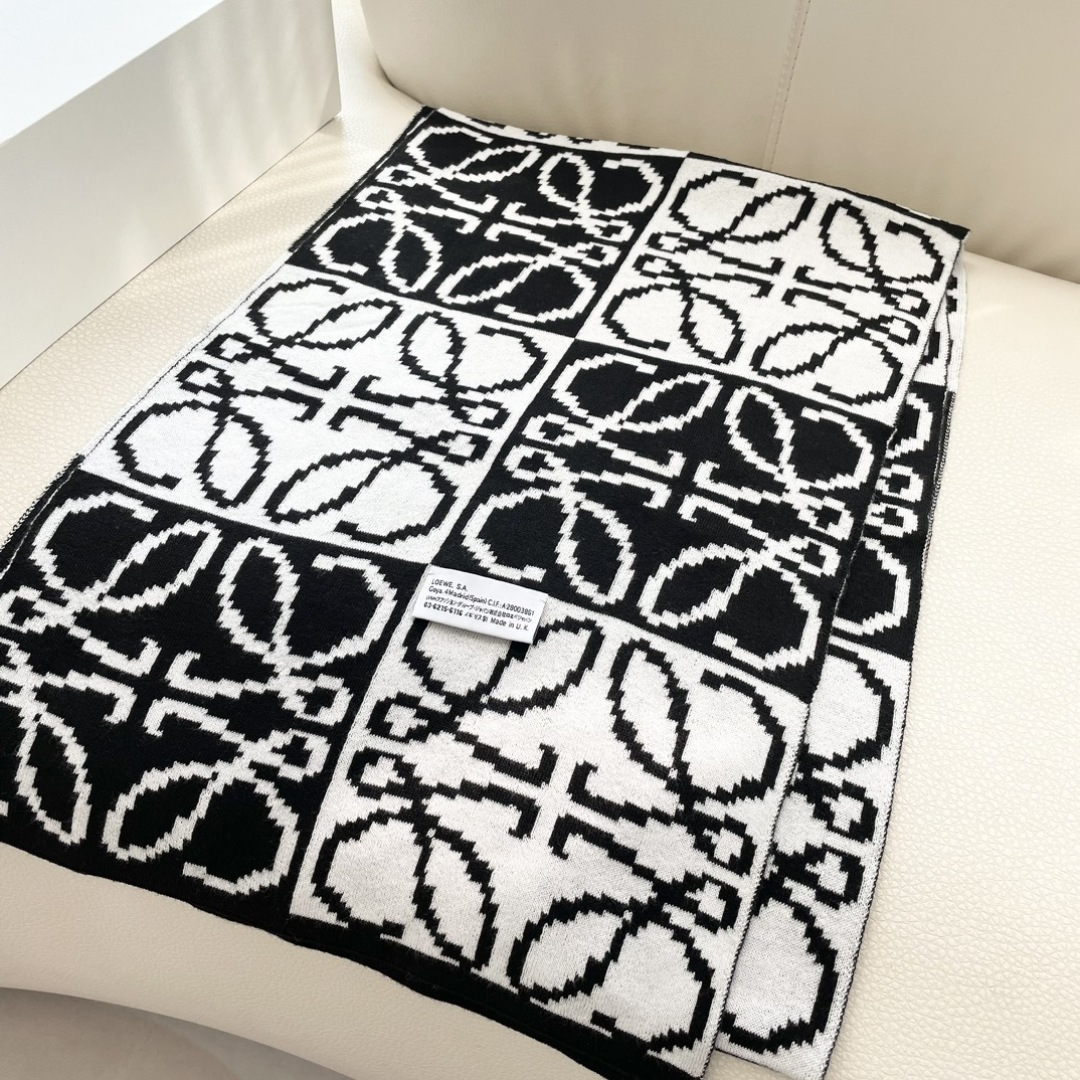 🔥爆款‼️顶级高尖端⚠️【LOEWE罗意威直供迪拜出口货‼️】🎀官网双面罗意威2024新品✨双面羊绒围巾