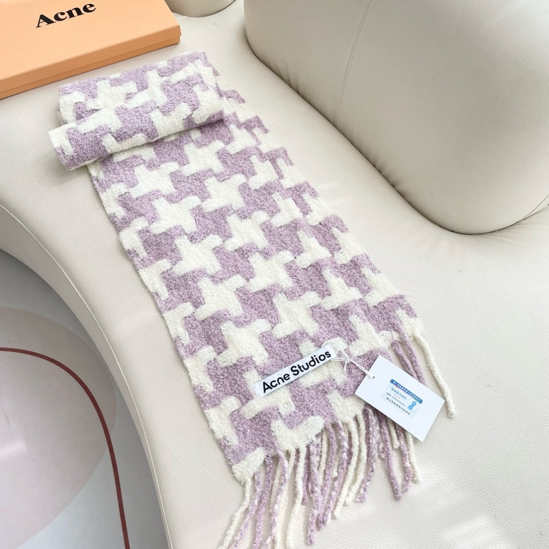 ❤️ 艾克妮千鸟格小围巾 小众大品牌 主打年轻化穿搭 蓬松感很好的一款围巾 羊驼毛➕马海毛 好打理不起皱