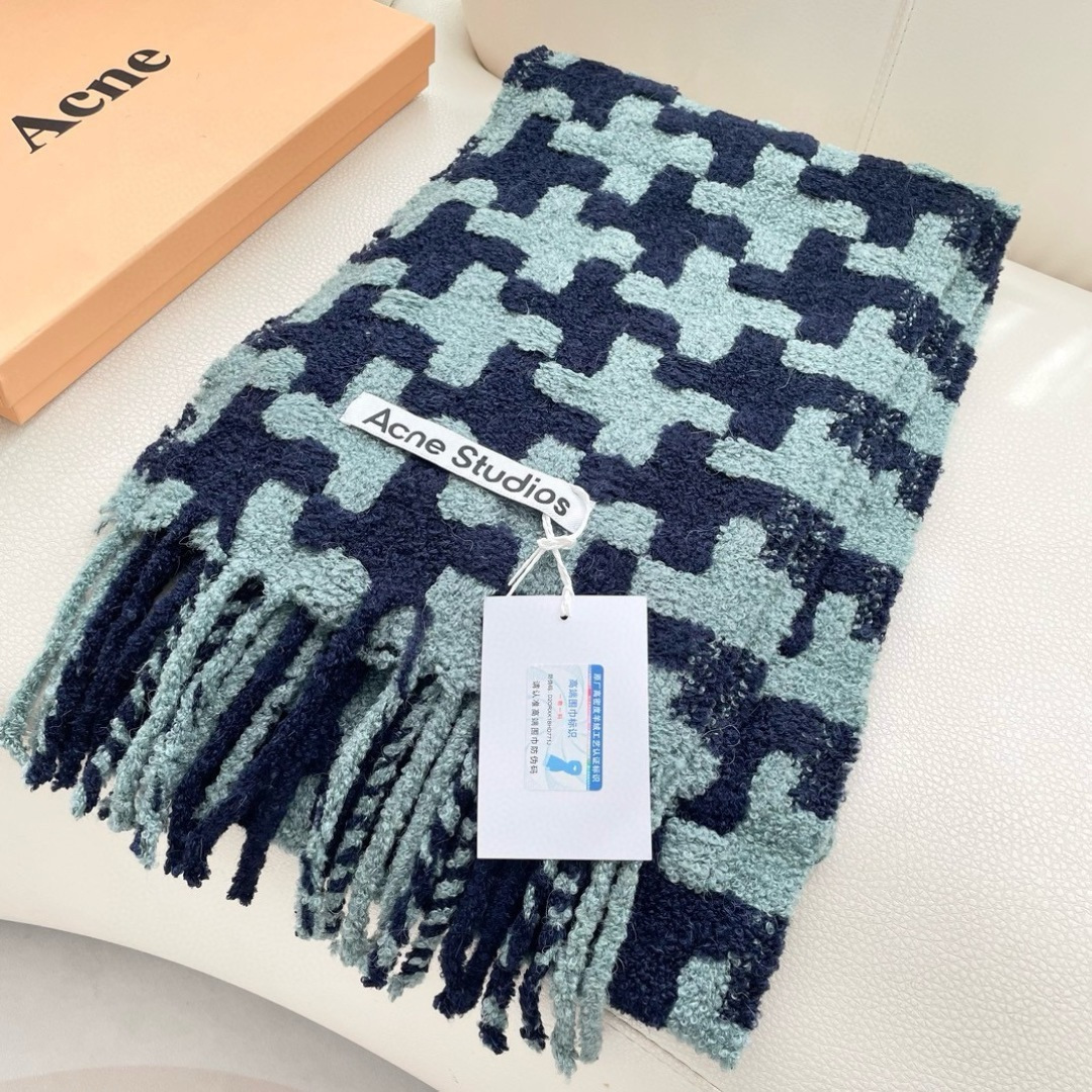 ❤️ 艾克妮千鸟格小围巾 小众大品牌 主打年轻化穿搭 蓬松感很好的一款围巾 羊驼毛➕马海毛 好打理不起皱