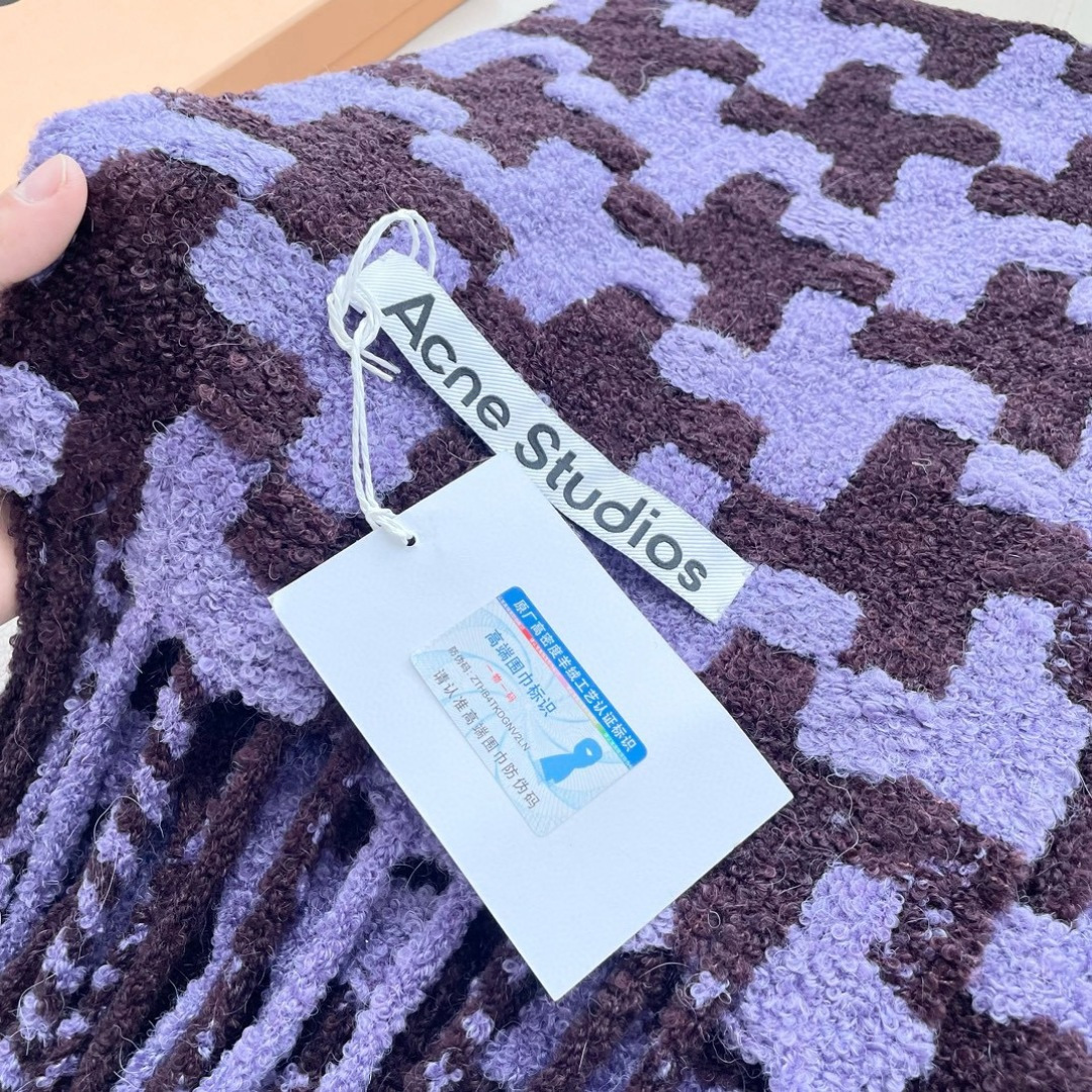 ❤️ 艾克妮千鸟格小围巾 小众大品牌 主打年轻化穿搭 蓬松感很好的一款围巾 羊驼毛➕马海毛 好打理不起皱