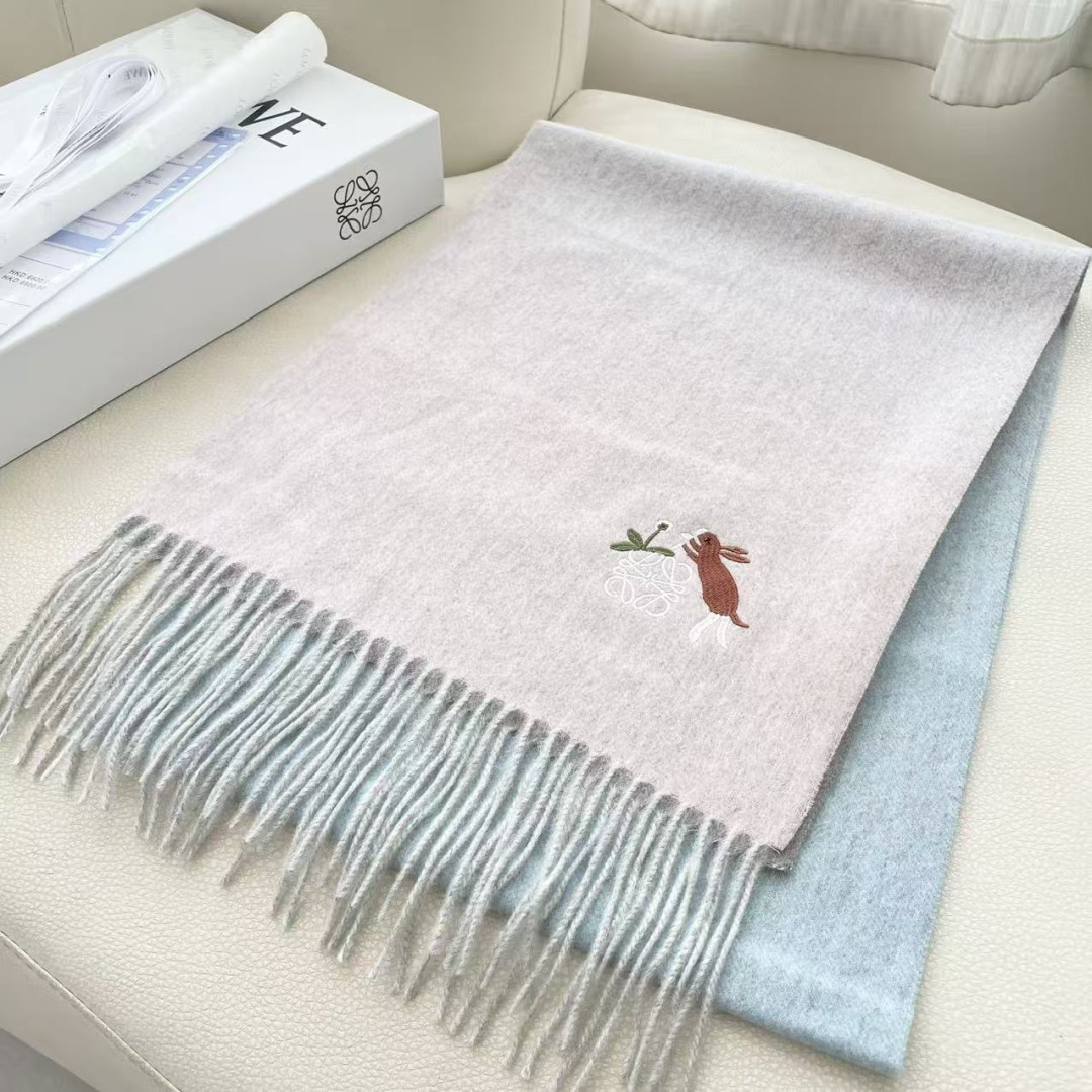 。爆款‼️顶级高尖端⚠️【LOEWE罗意威直供迪拜出口货‼️】🎀官网双面罗意威2025新品✨双面羊绒围巾